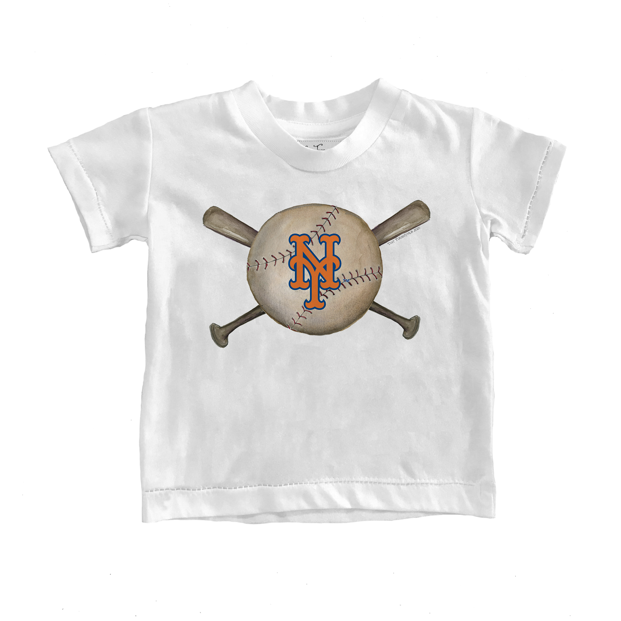 Toddler Tiny Turnip White New York Mets Baseball Crossbats T-Shirt