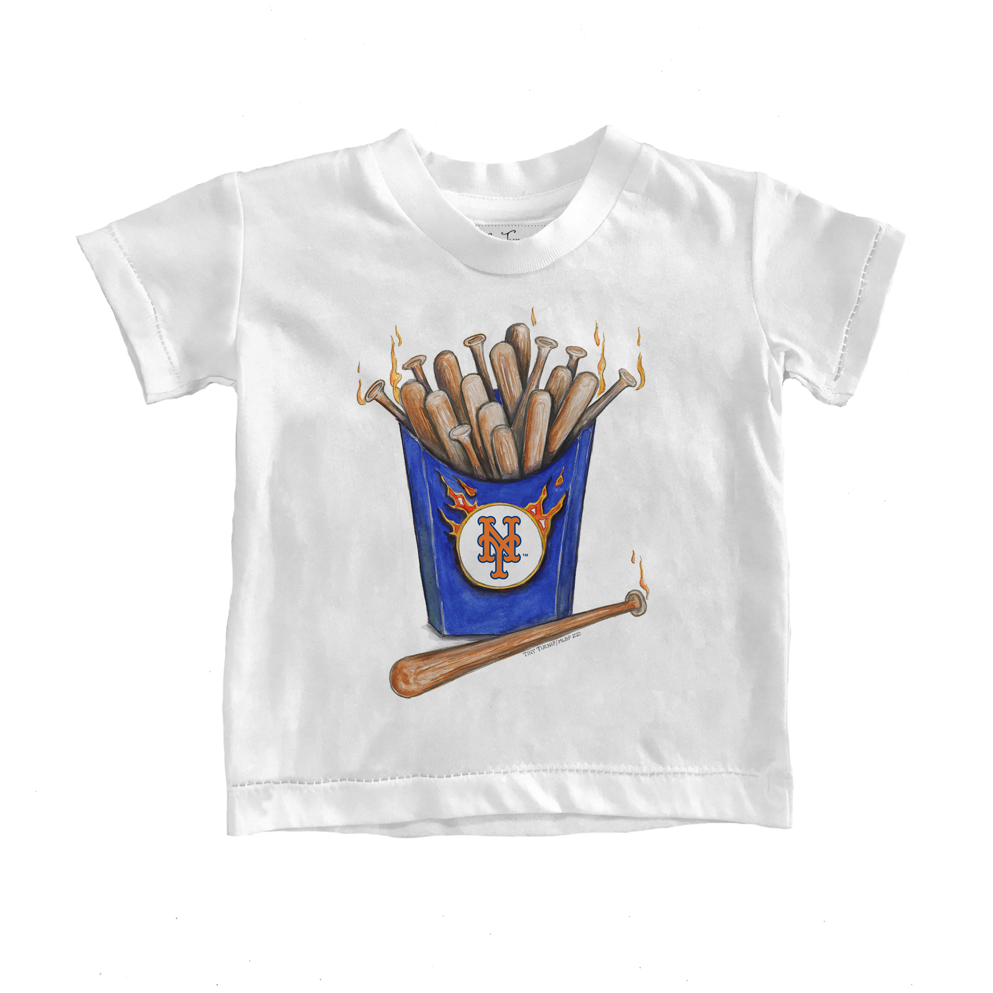 Youth Tiny Turnip White New York Mets Hot Bats T-Shirt