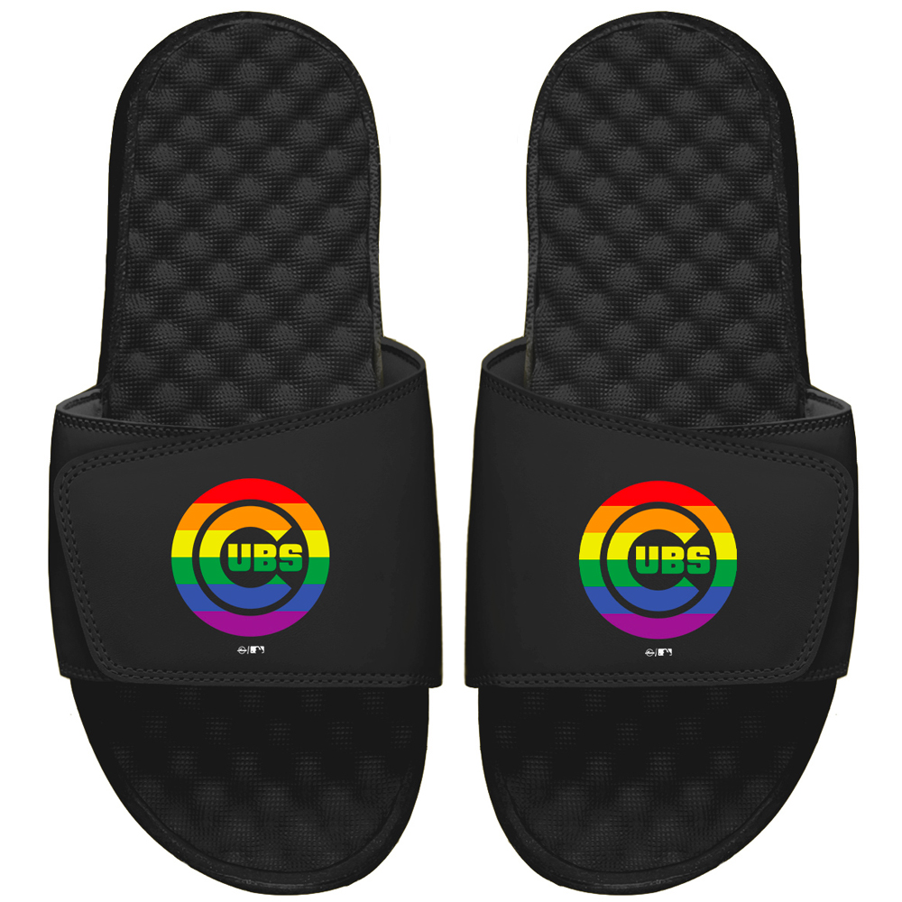 Men’s ISlide Black Chicago Cubs Rainbow Slide Sandals