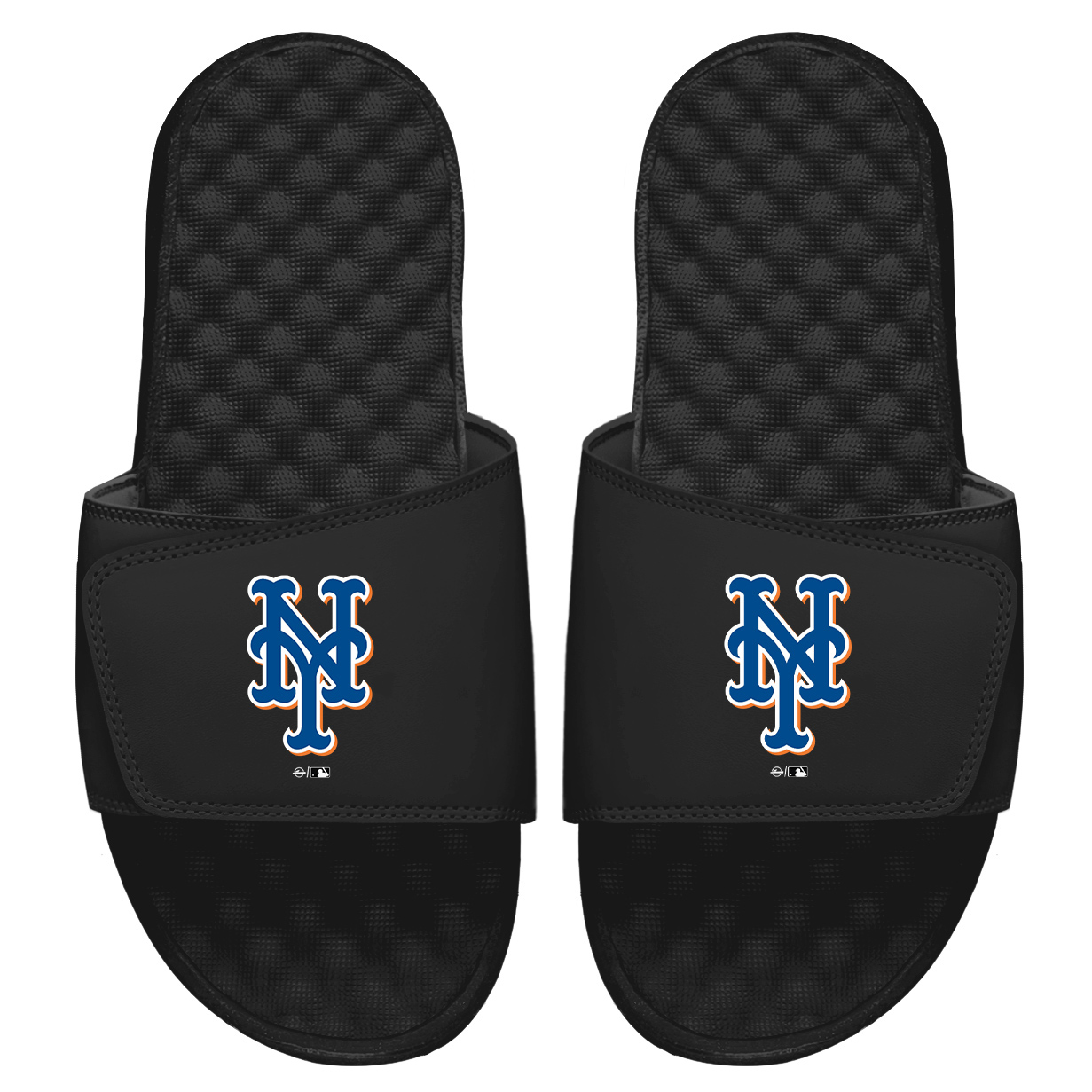 Youth ISlide Black New York Mets Alternate Logo Slide Sandals
