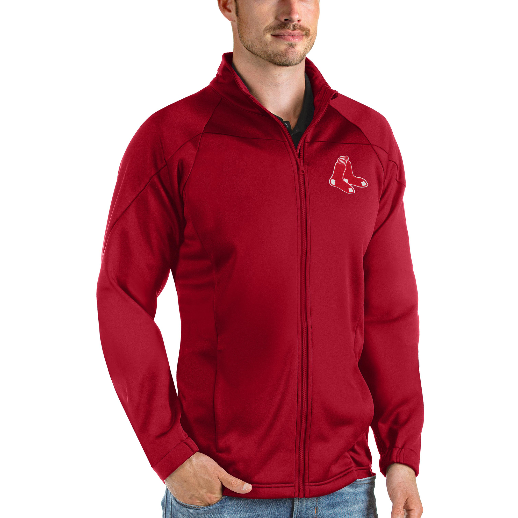 Men’s Antigua Red Boston Red Sox Links Full-Zip Golf Jacket