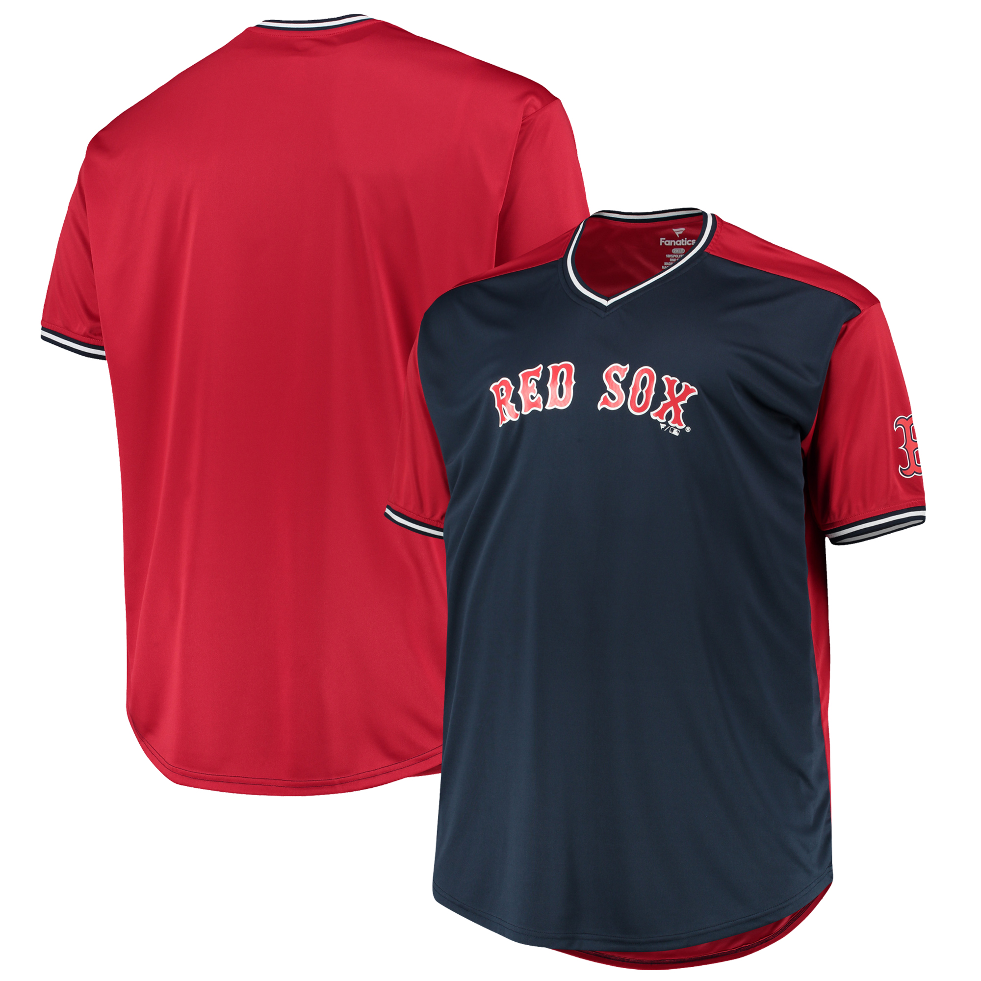 Men’s Navy/Red Boston Red Sox Solid V-Neck T-Shirt