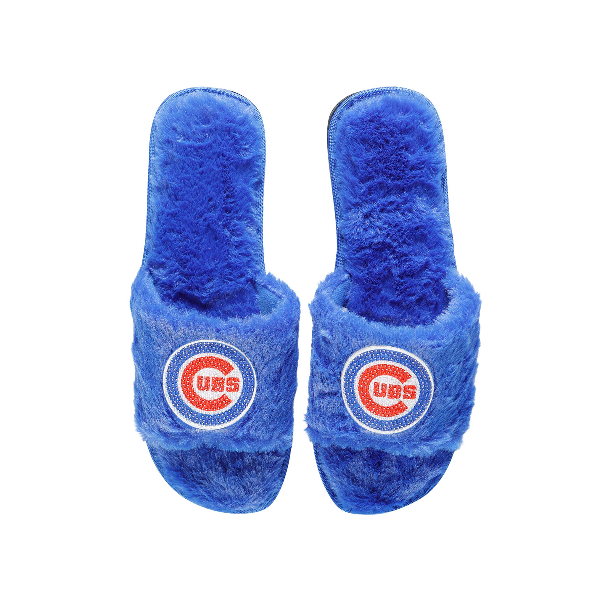 Women’s FOCO Royal Chicago Cubs Rhinestone Fuzzy Slippers