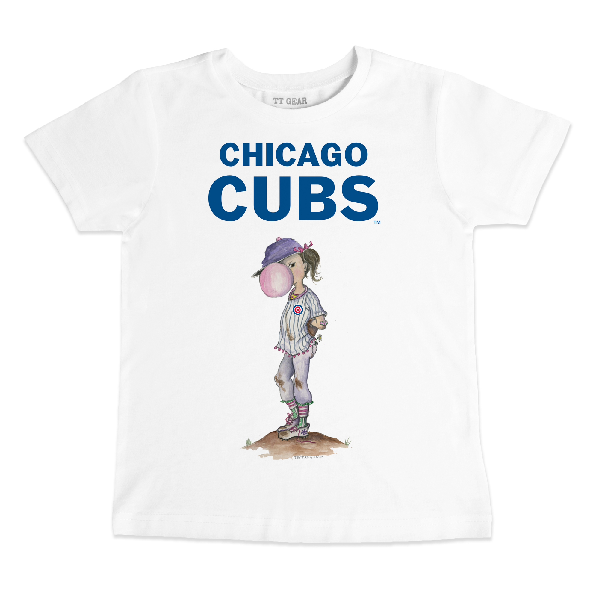 Youth Tiny Turnip White Chicago Cubs Bubbles T-Shirt