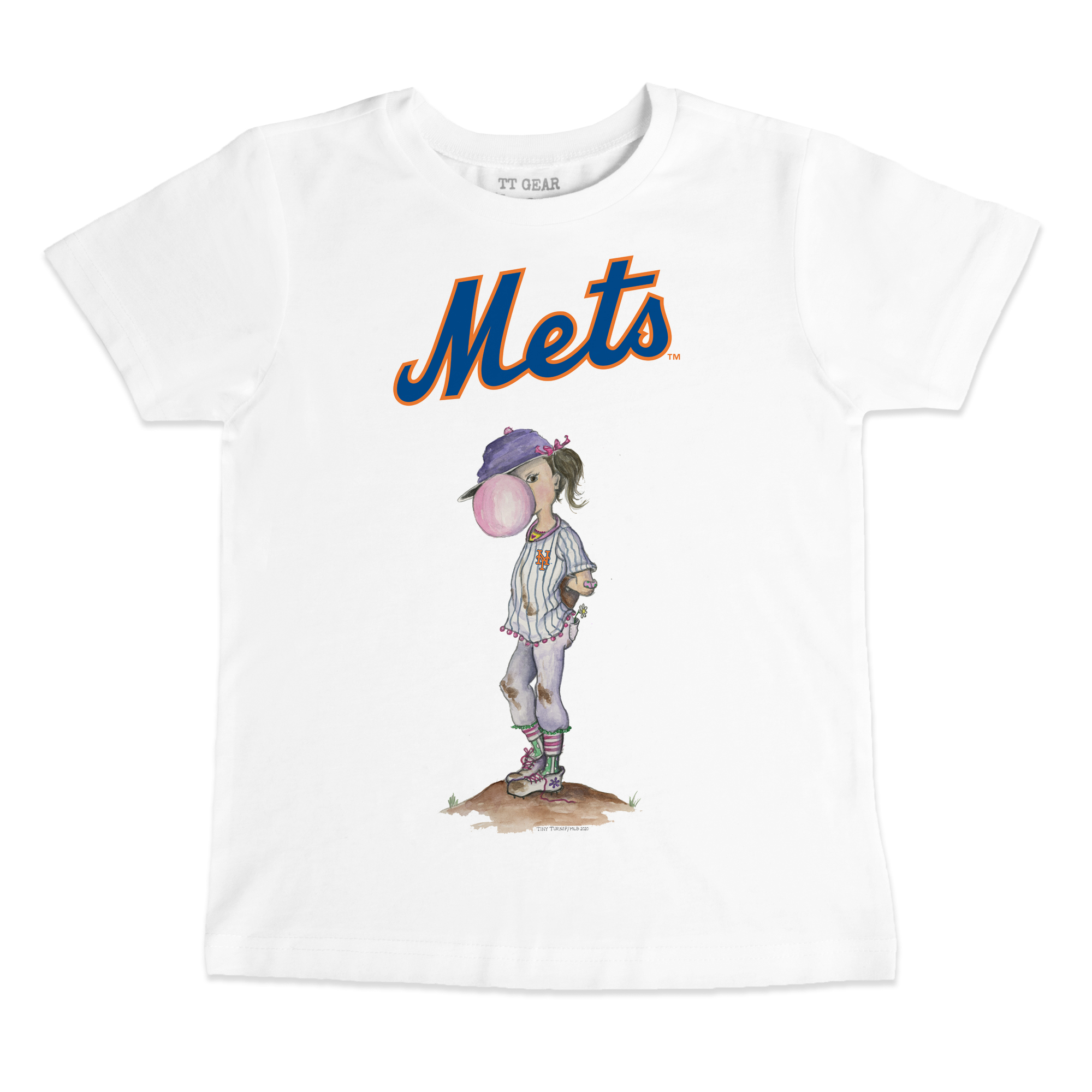 Youth Tiny Turnip White New York Mets Bubbles T-Shirt
