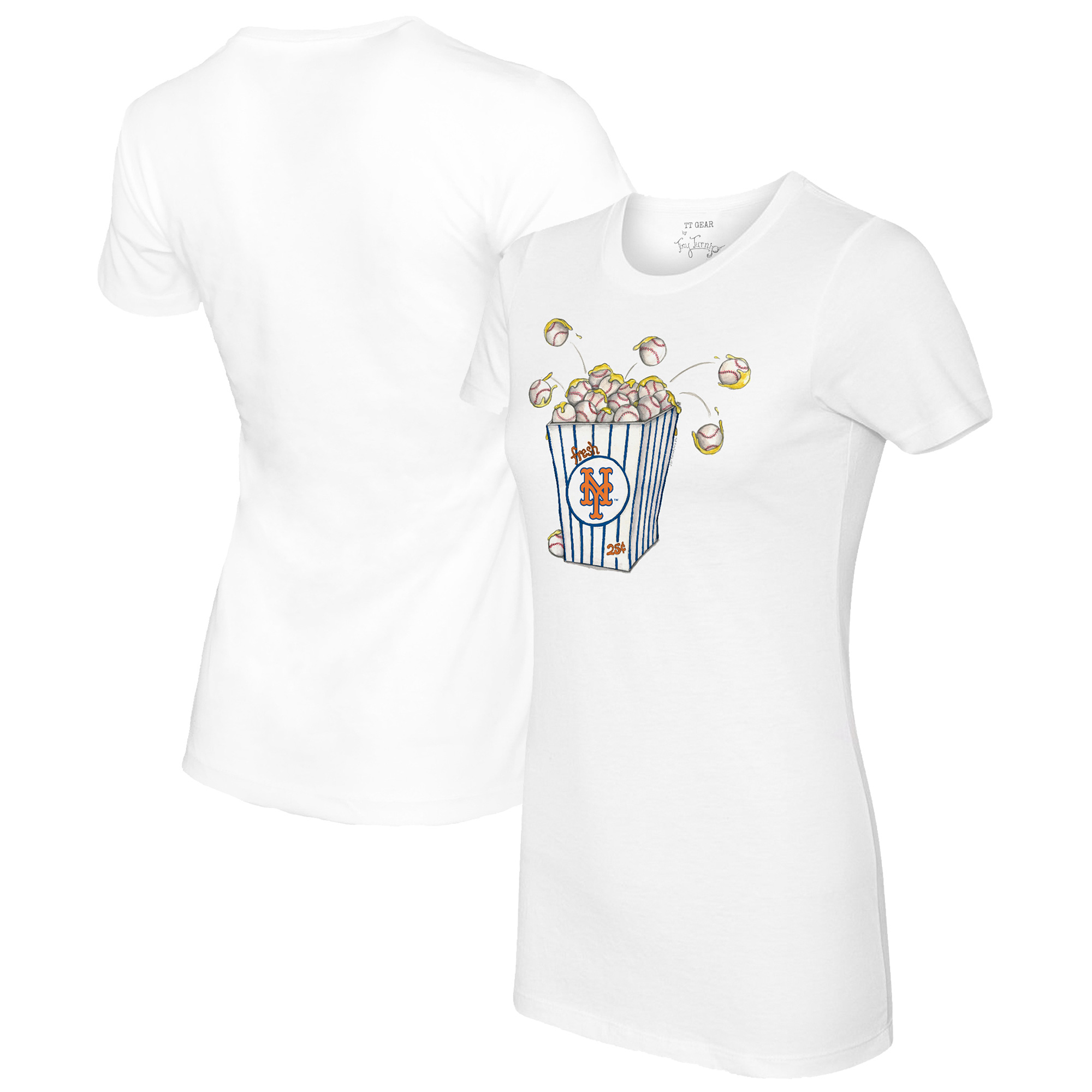 Women’s Tiny Turnip White New York Mets Popcorn T-Shirt