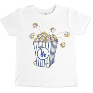Infant Tiny Turnip White Los Angeles Dodgers Popcorn T-Shirt