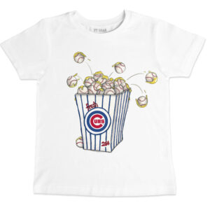 Toddler Tiny Turnip White Chicago Cubs Popcorn T-Shirt