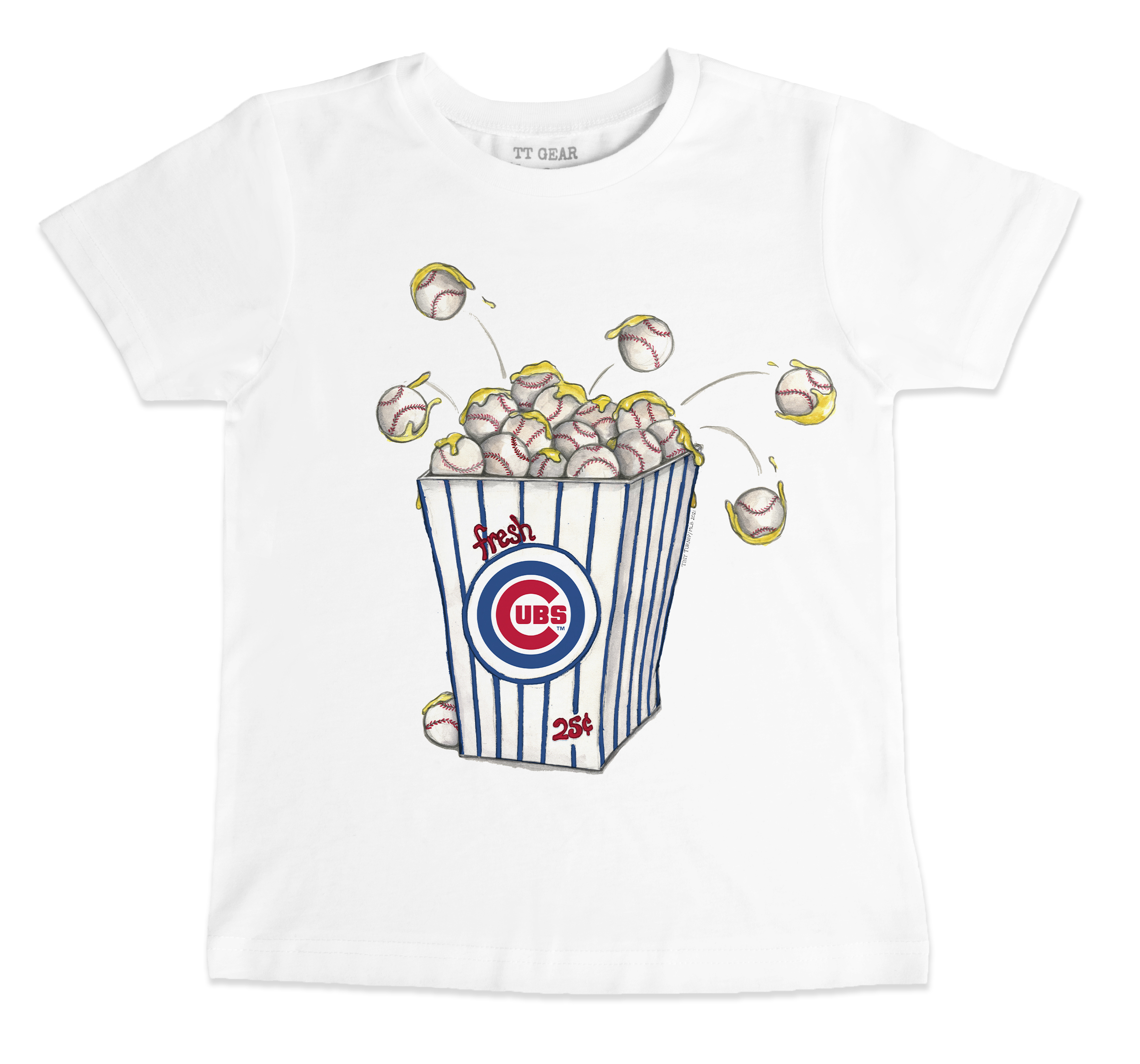 Youth Tiny Turnip White Chicago Cubs Popcorn T-Shirt