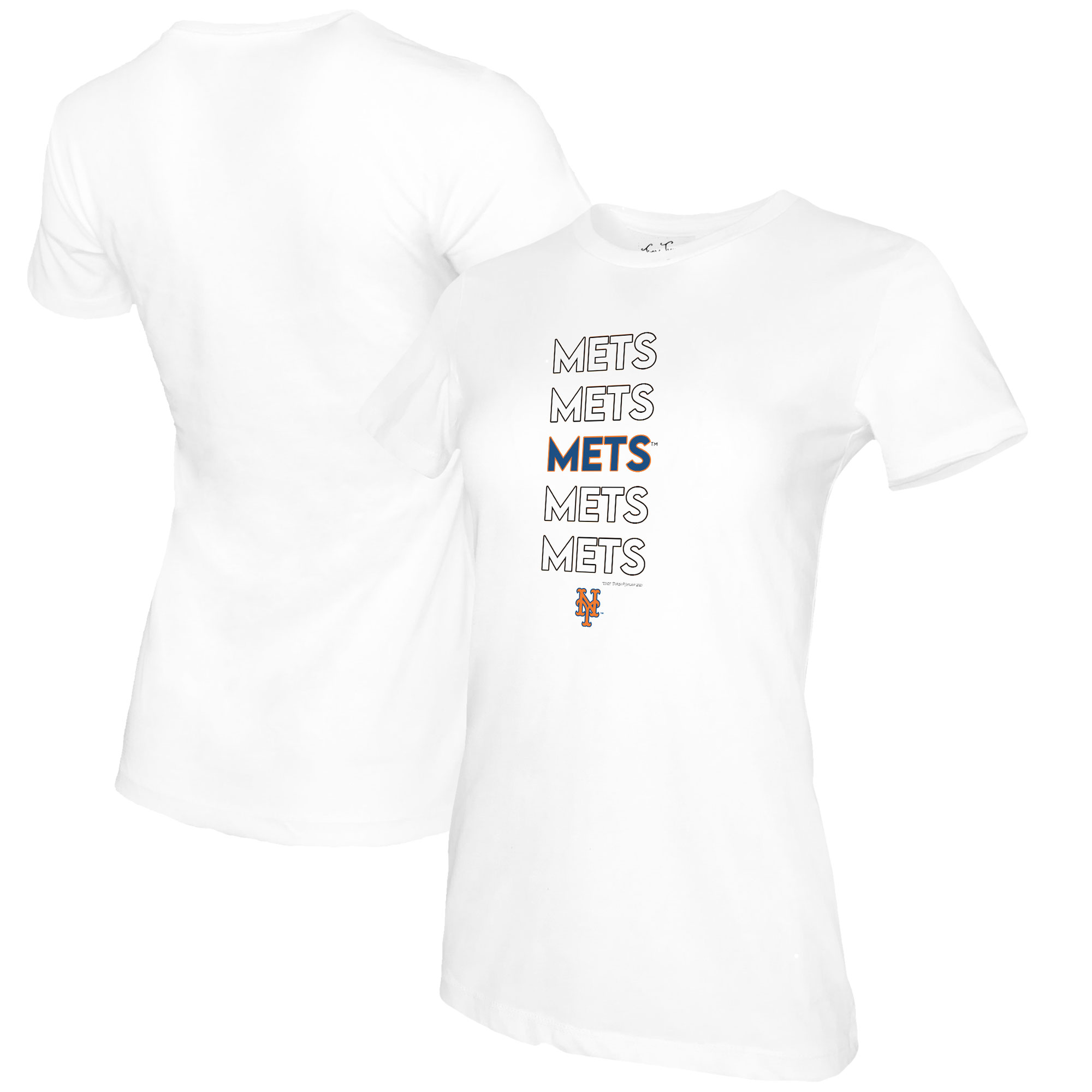 Women’s Tiny Turnip White New York Mets Stacked T-Shirt