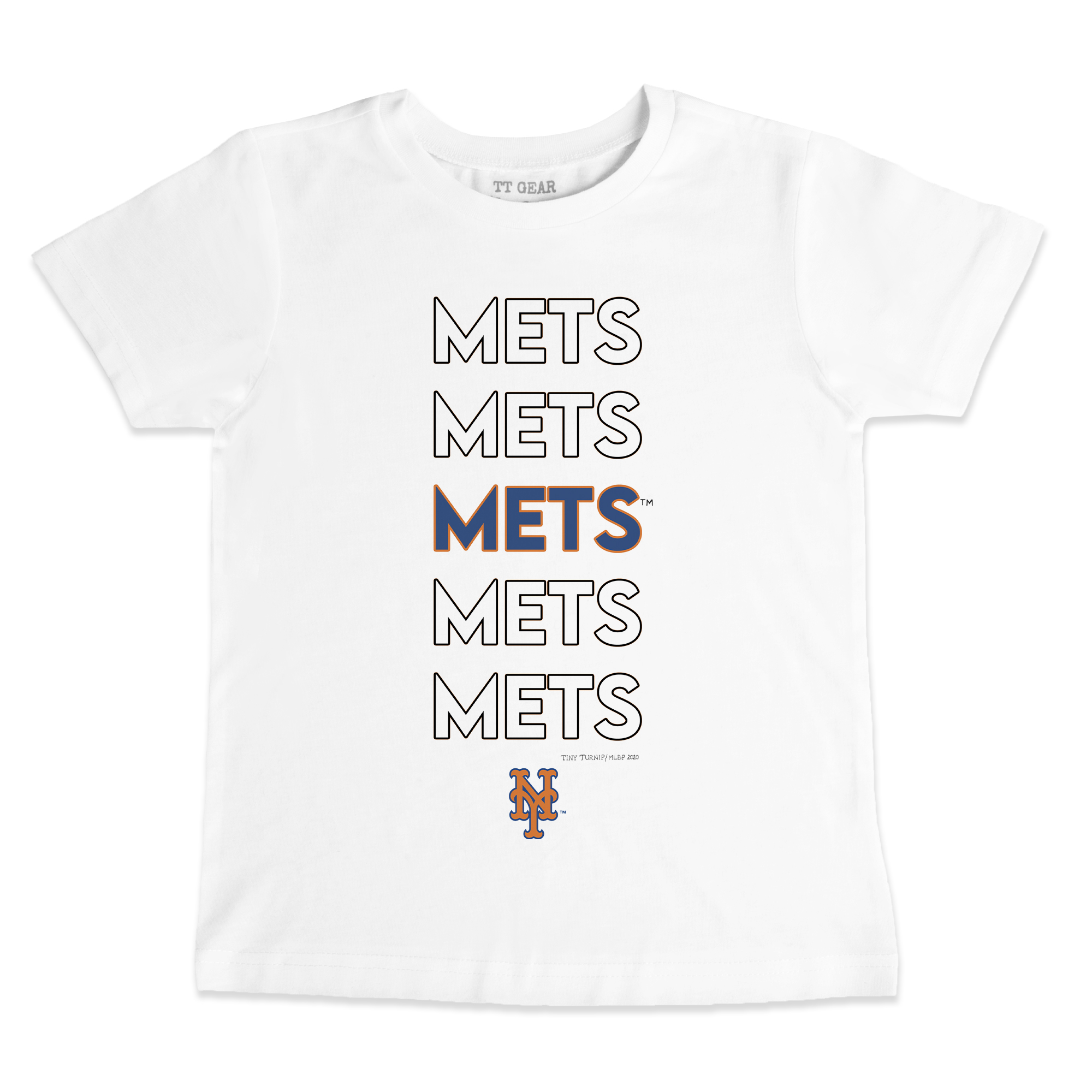 Infant Tiny Turnip White New York Mets Stacked T-Shirt