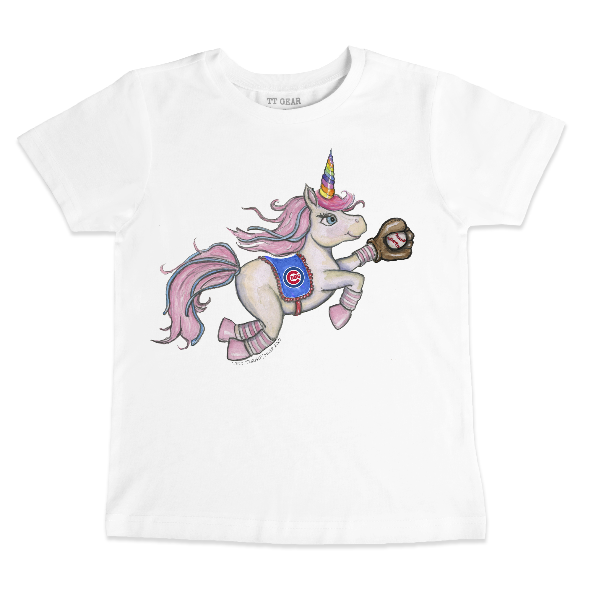 Toddler Tiny Turnip White Chicago Cubs Unicorn T-Shirt