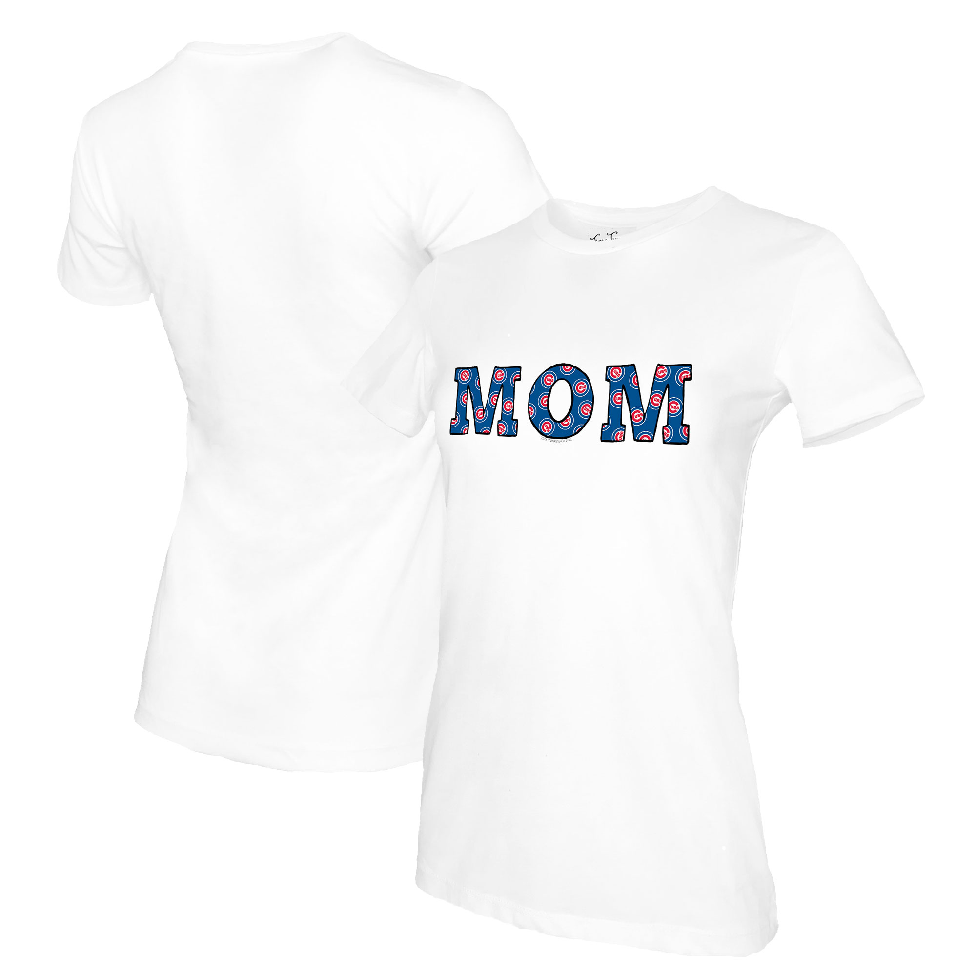 Women’s Tiny Turnip White Chicago Cubs Mom T-Shirt