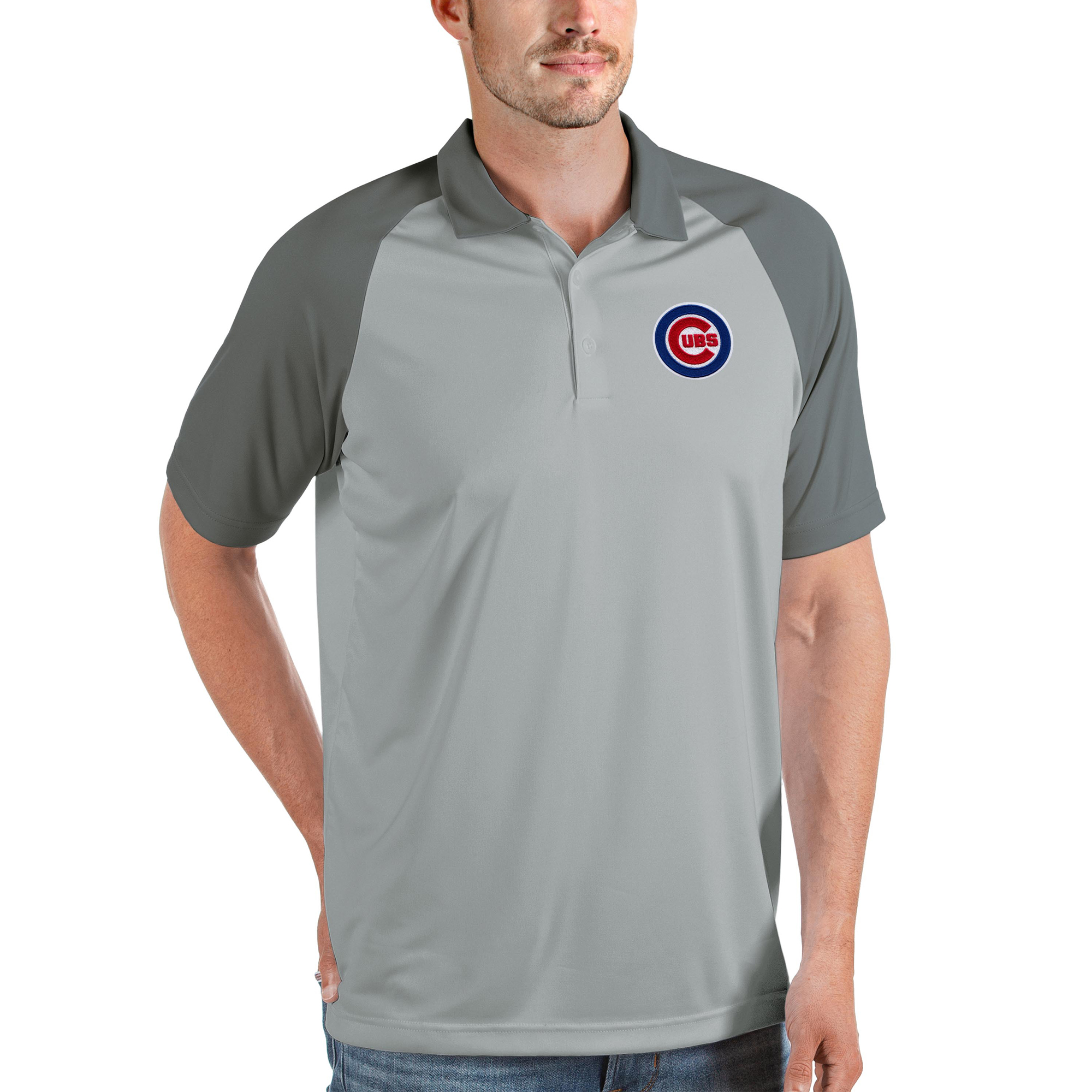 Men’s Antigua Gray Chicago Cubs Nova Polo