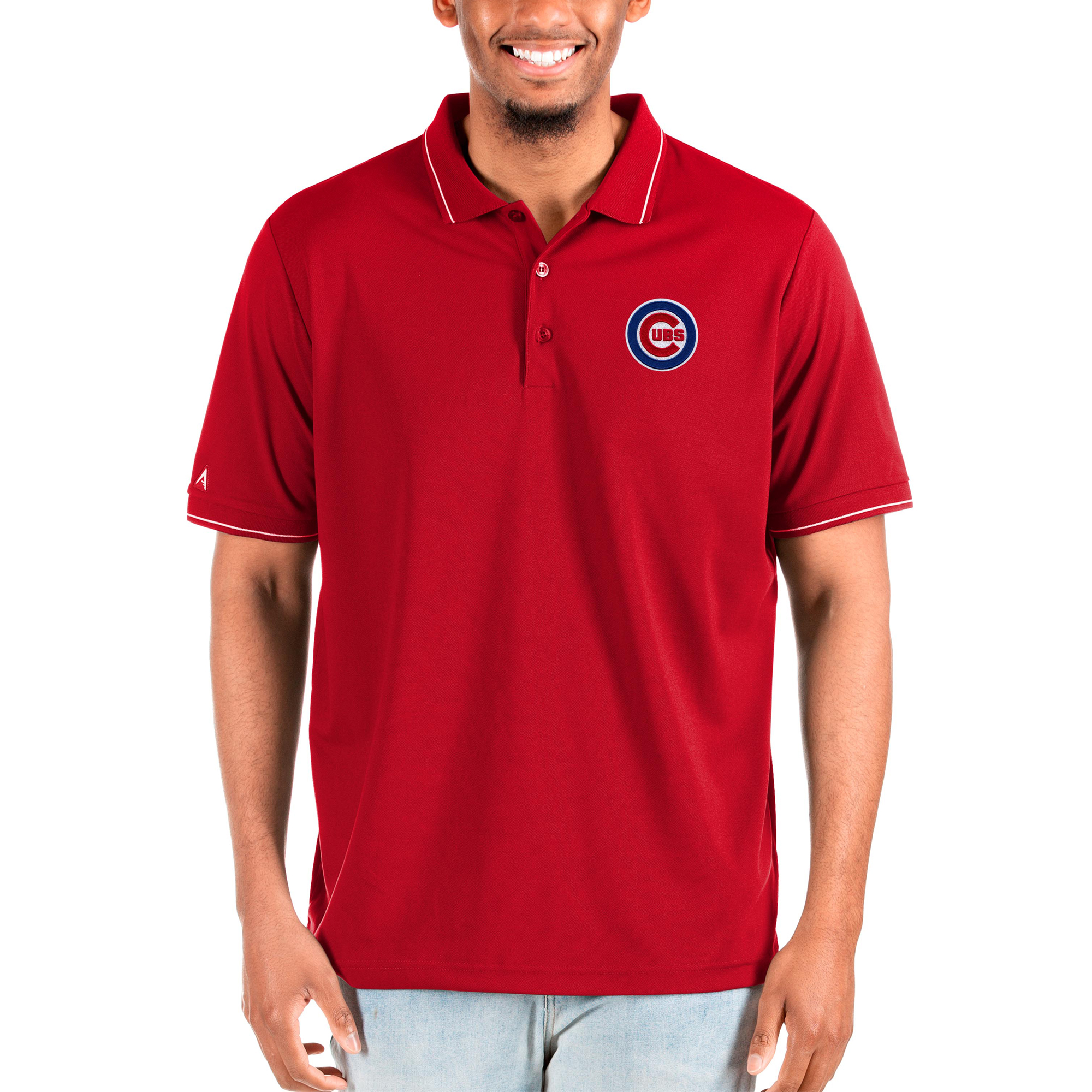 Men’s Antigua Red Chicago Cubs Big & Tall Affluent Polo