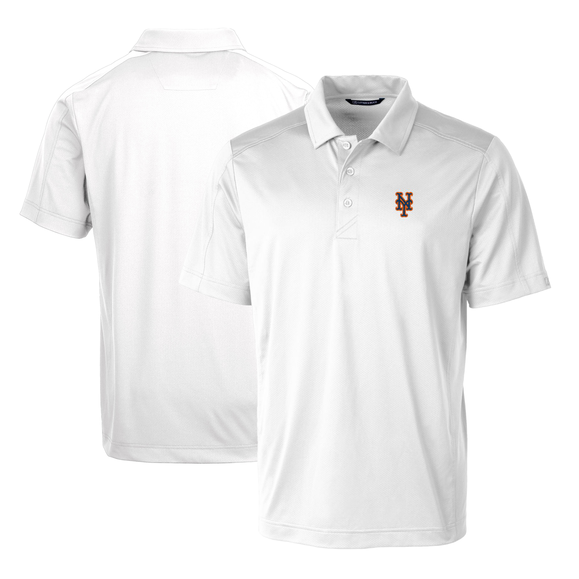 Men’s Cutter & Buck White New York Mets Prospect Textured Stretch Polo