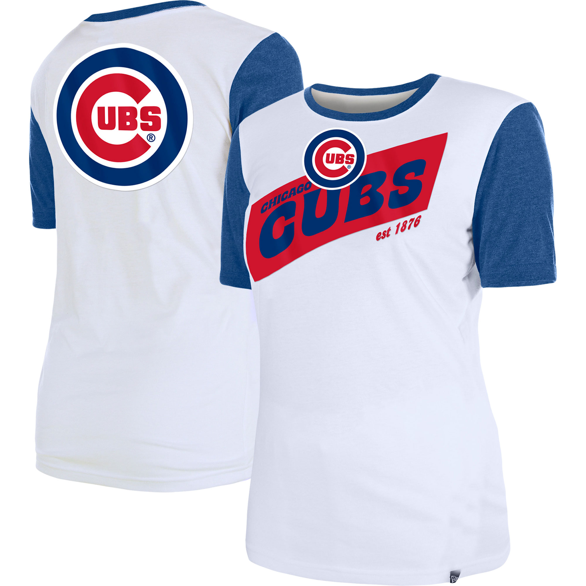 Women’s New Era White Chicago Cubs Colorblock T-Shirt