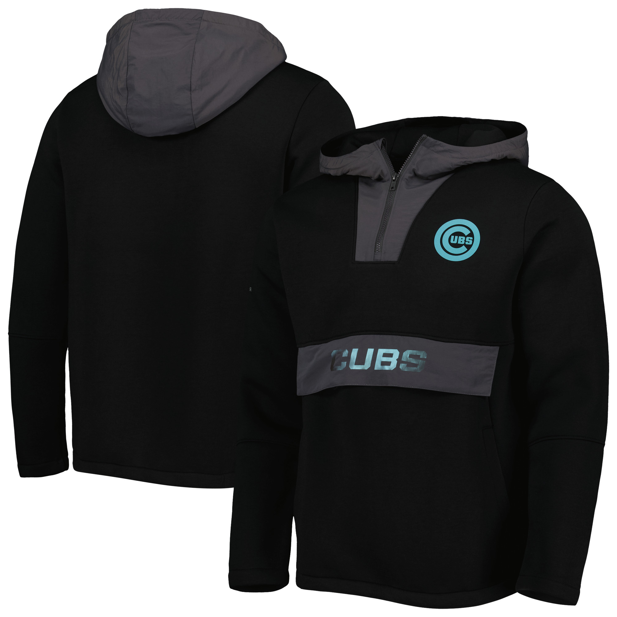 Men’s Levelwear Black Chicago Cubs Ruckus Quarter-Zip Hoodie