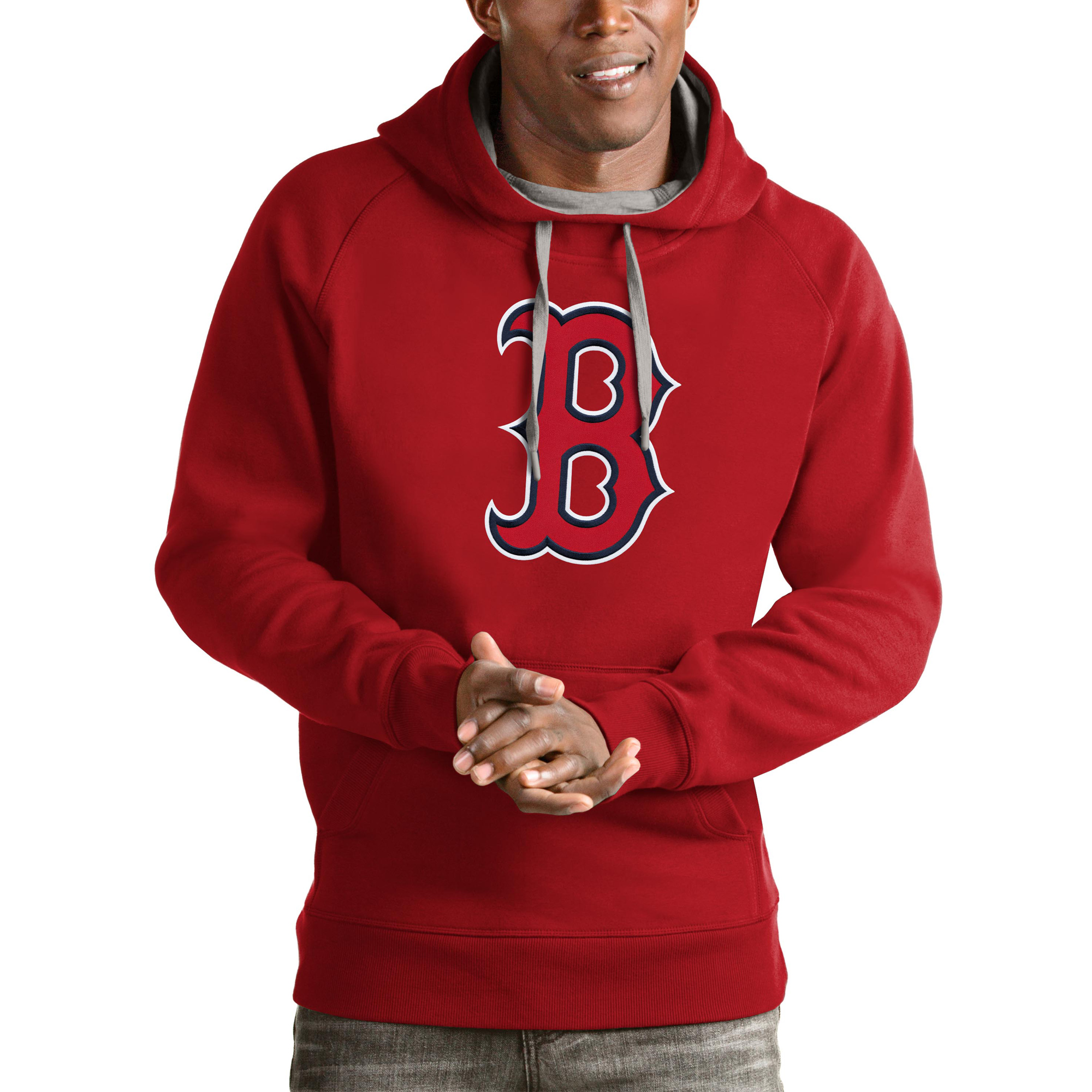 Men’s Antigua Red Boston Red Sox Victory Pullover Team Logo Hoodie