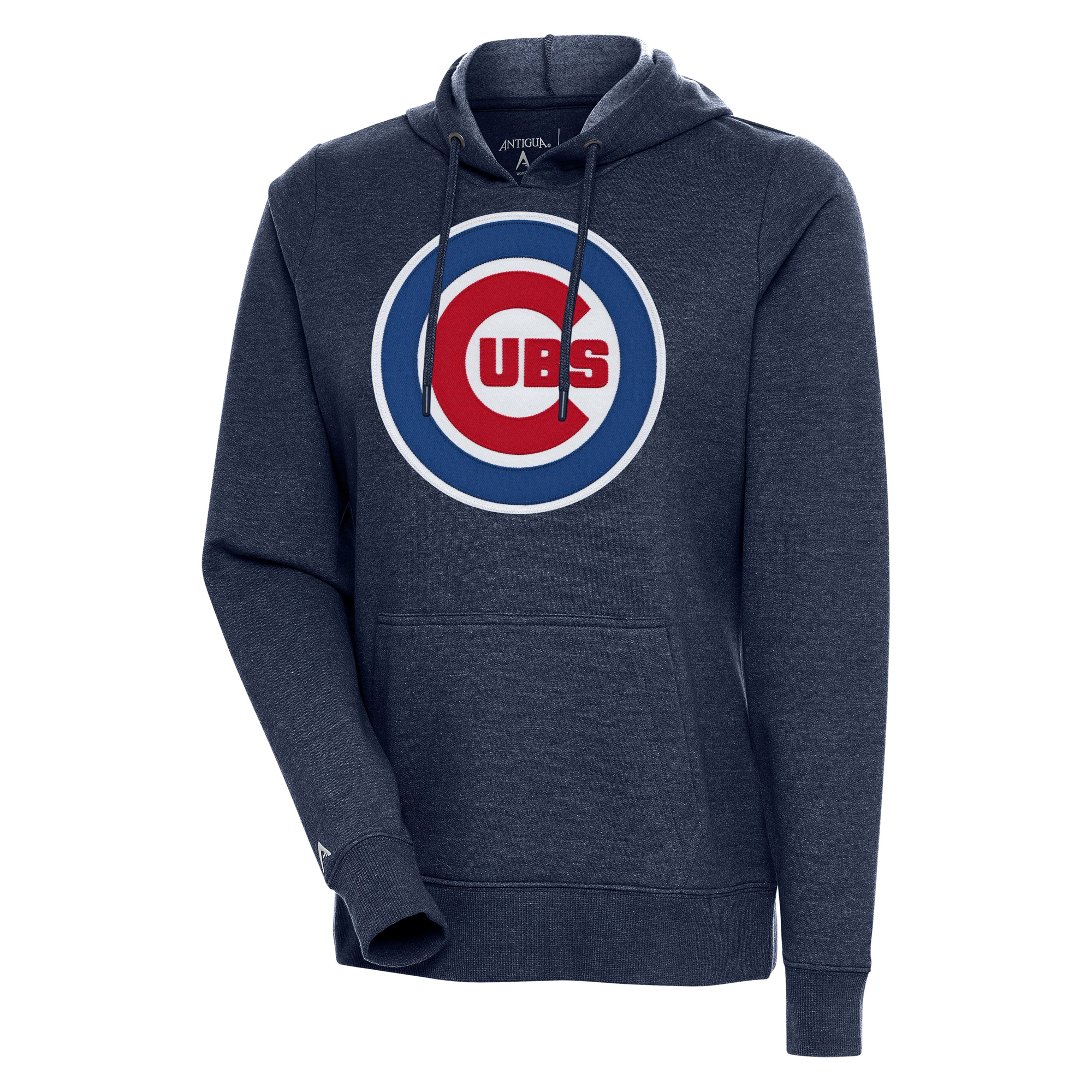 Women’s Antigua Heather Navy Chicago Cubs Action Pullover Hoodie