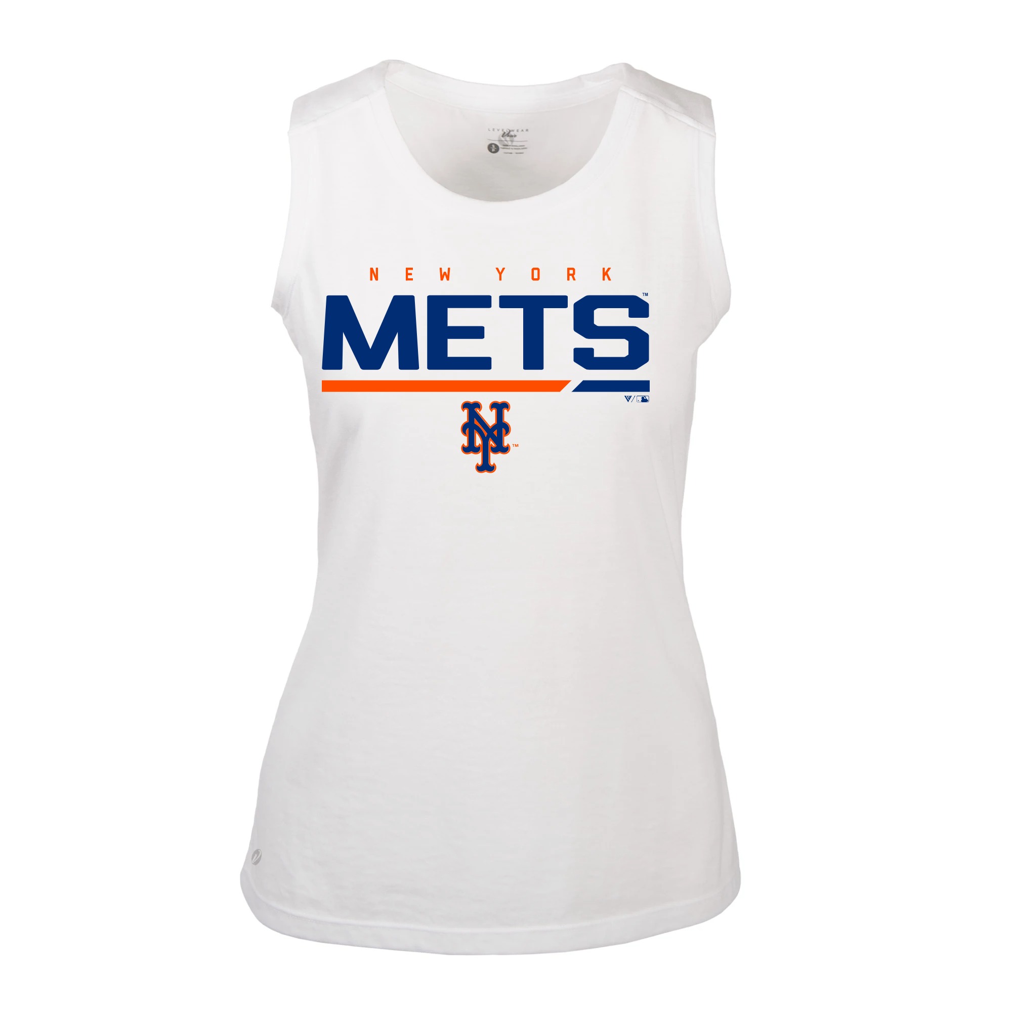 Women’s Levelwear White New York Mets Macy Muscle Tank Top