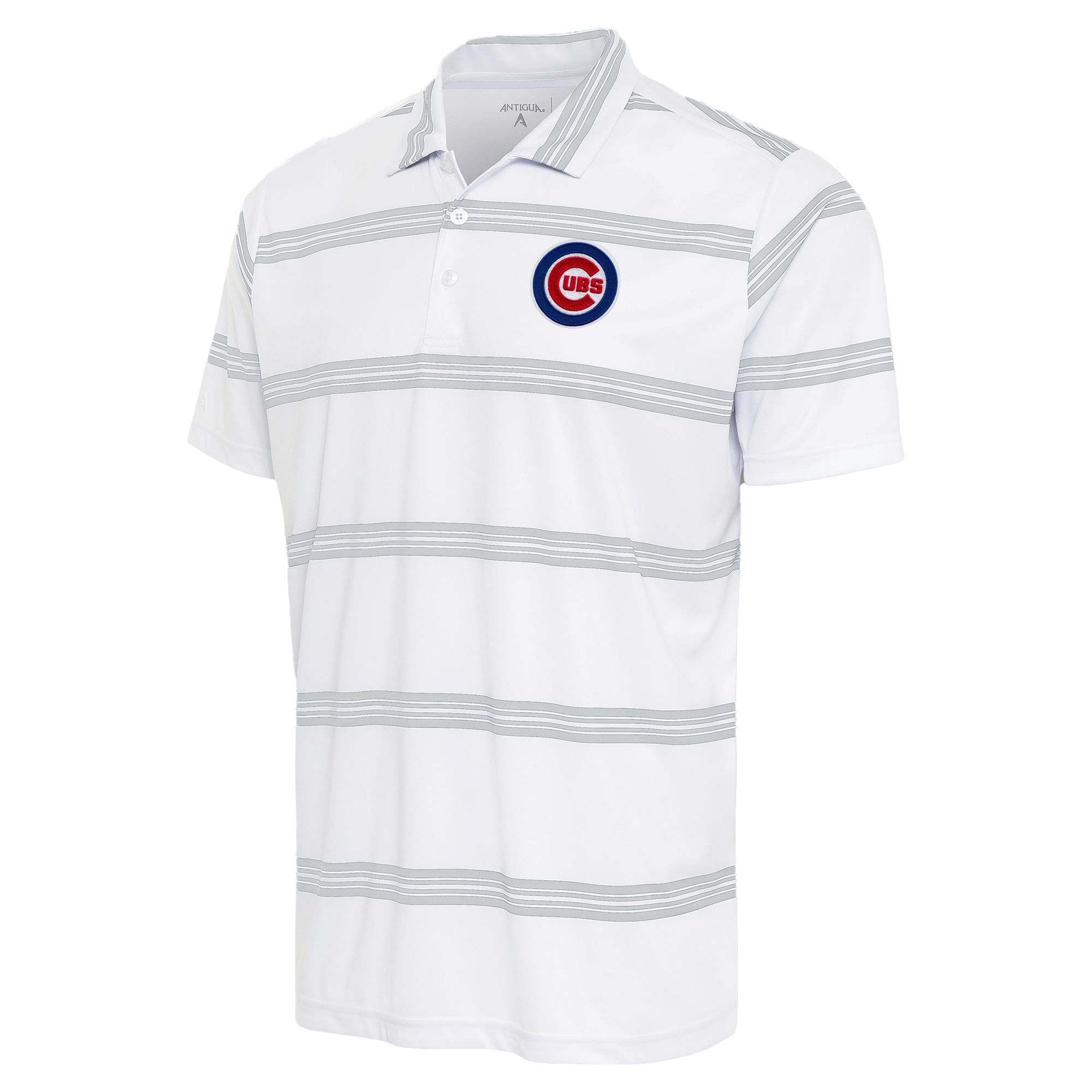 Men’s Antigua White/Gray Chicago Cubs Groove Polo