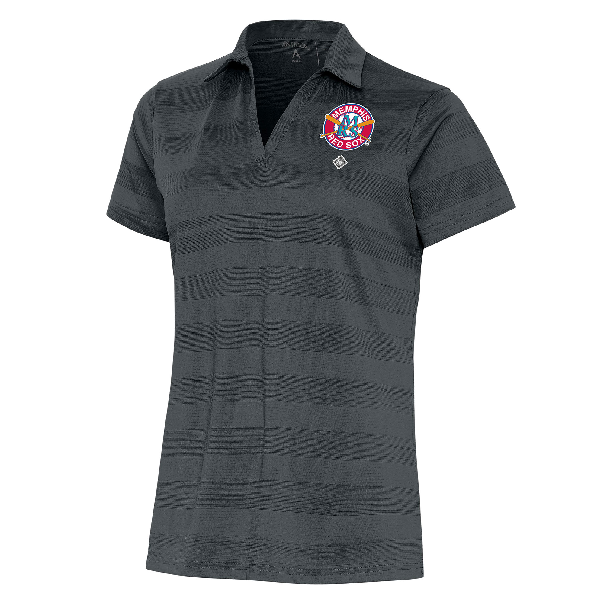 Women’s Antigua Heather Charcoal Memphis Red Sox Compass Polo