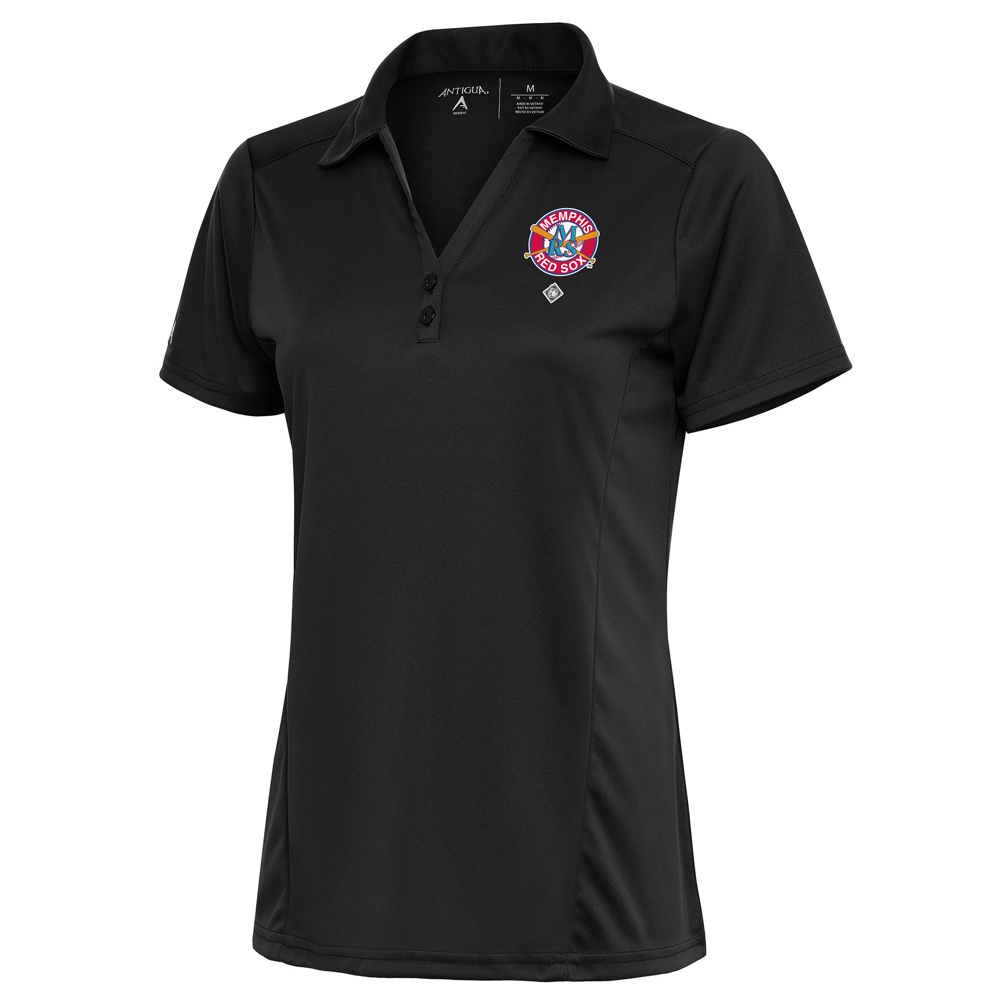 Women’s Antigua Charcoal Memphis Red Sox Tribute Polo
