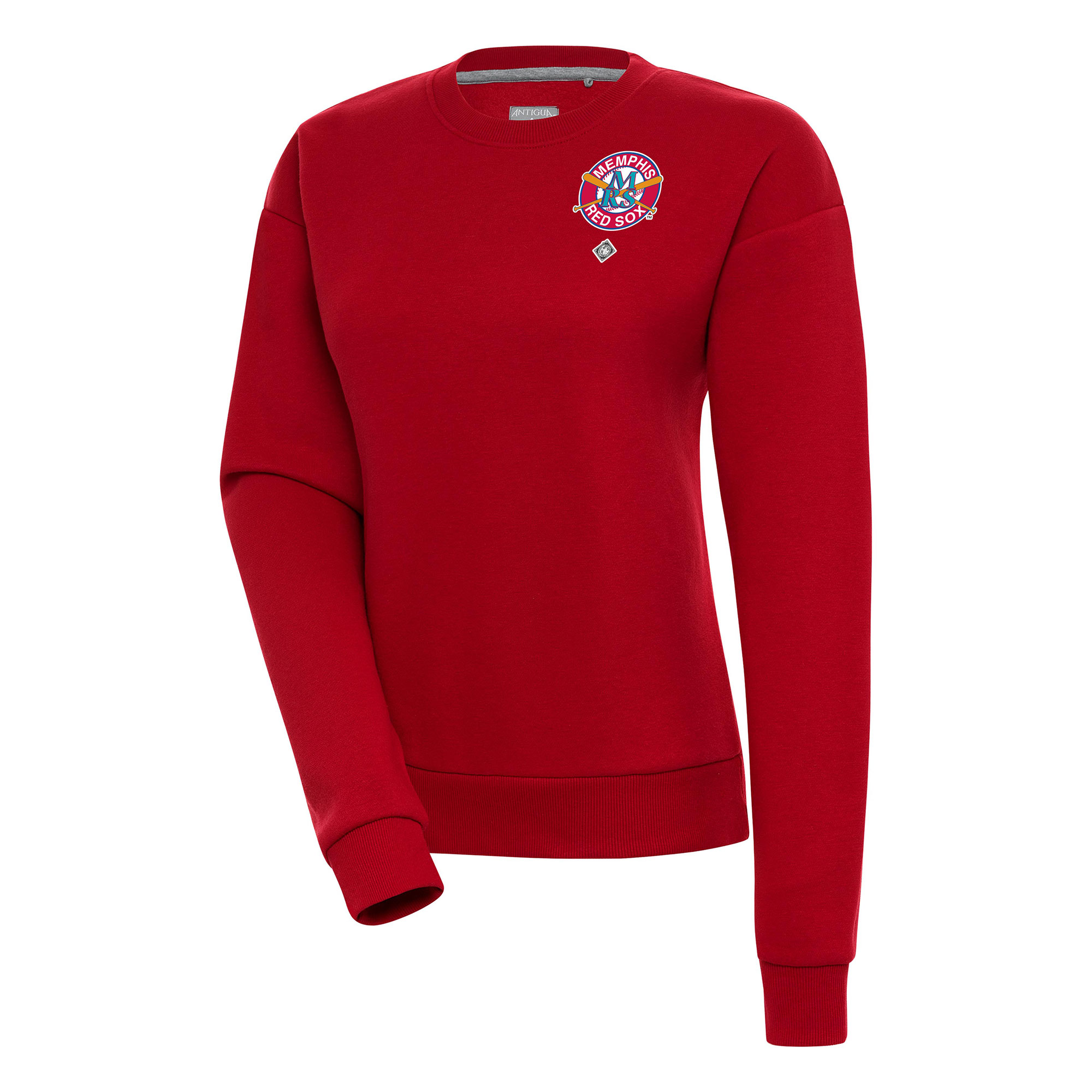 Women’s Antigua Red Memphis Red Sox Victory Crewneck Pullover Sweatshirt