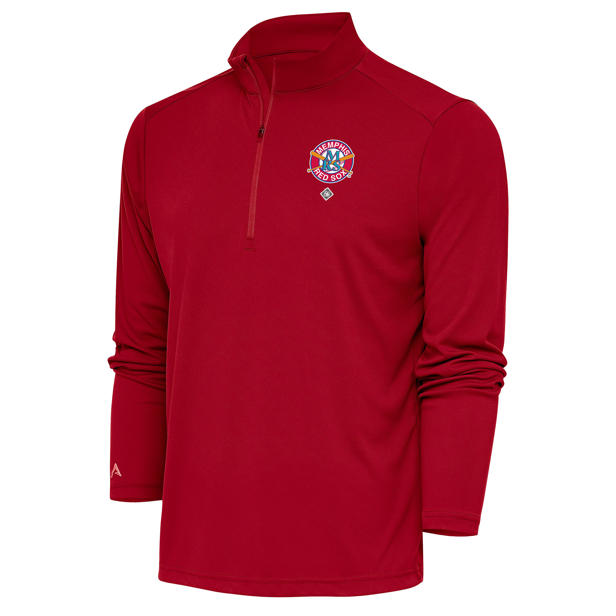 Men’s Antigua Red Memphis Red Sox Tribute Quarter-Zip Pullover Top