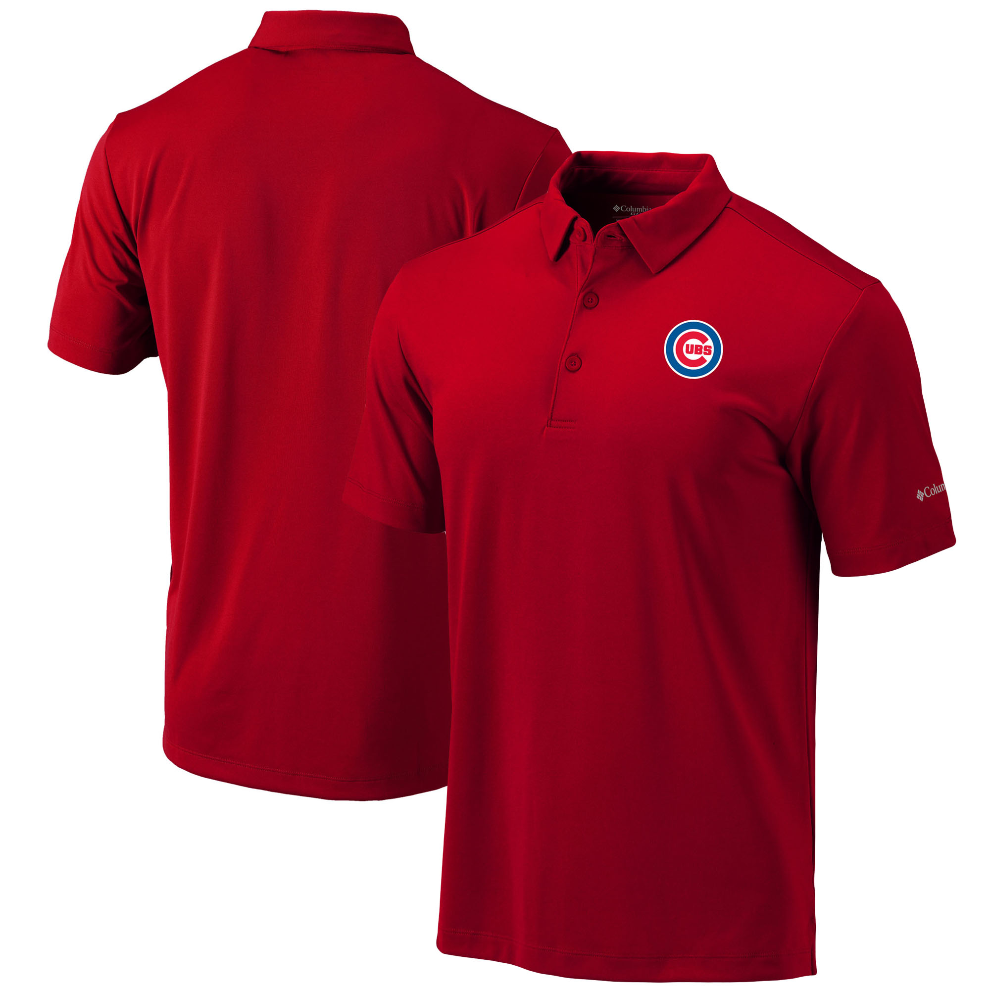 Men’s Columbia Red Chicago Cubs Omni-Wick Drive Polo