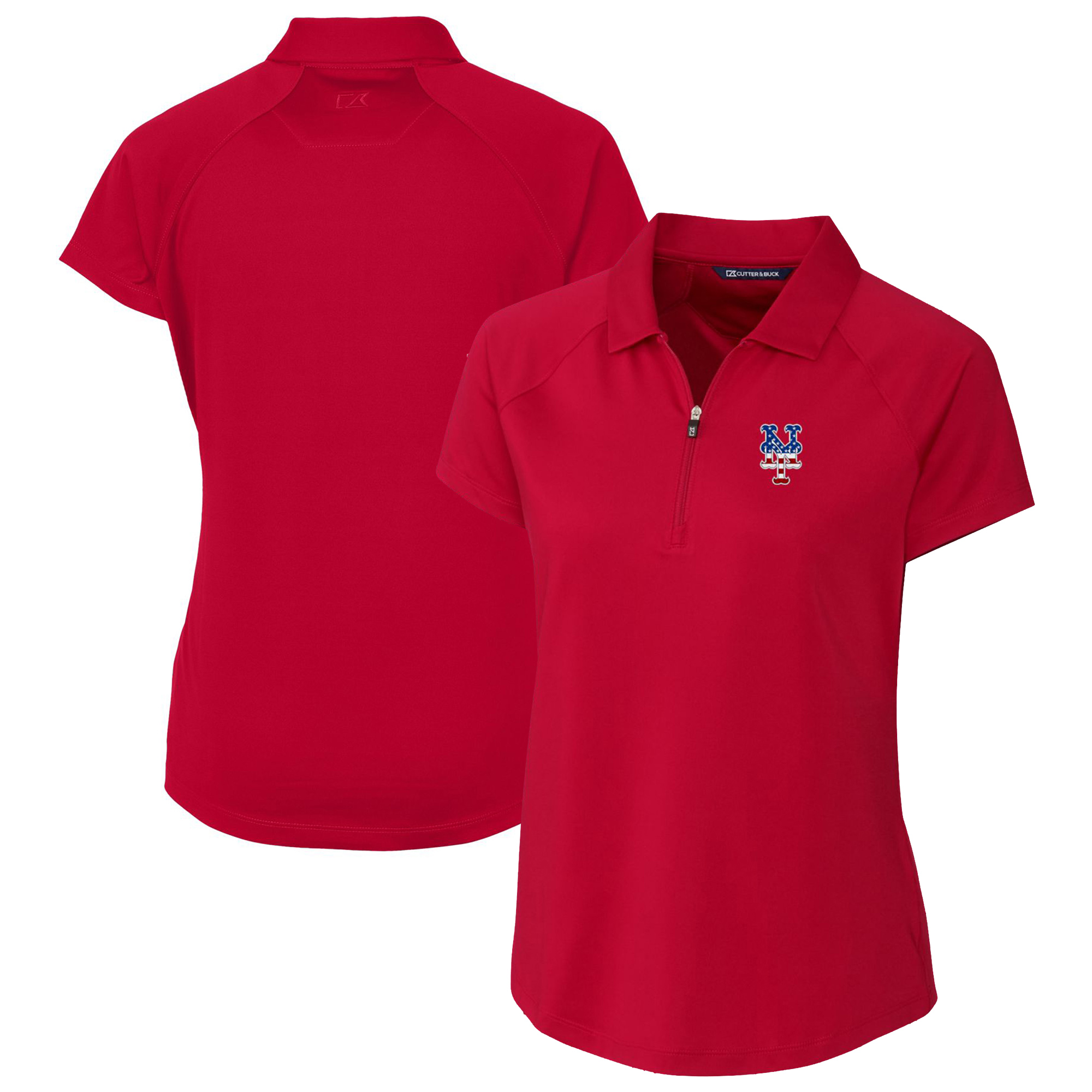 Women’s Cutter & Buck Cardinal New York Mets Americana Logo DryTec Forge Stretch Polo
