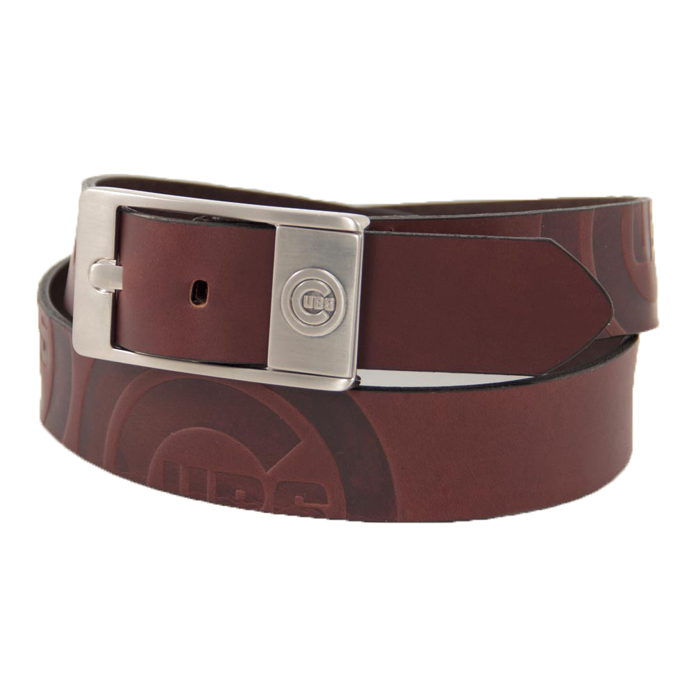 Men’s Brown Chicago Cubs Brandish Leather Belt