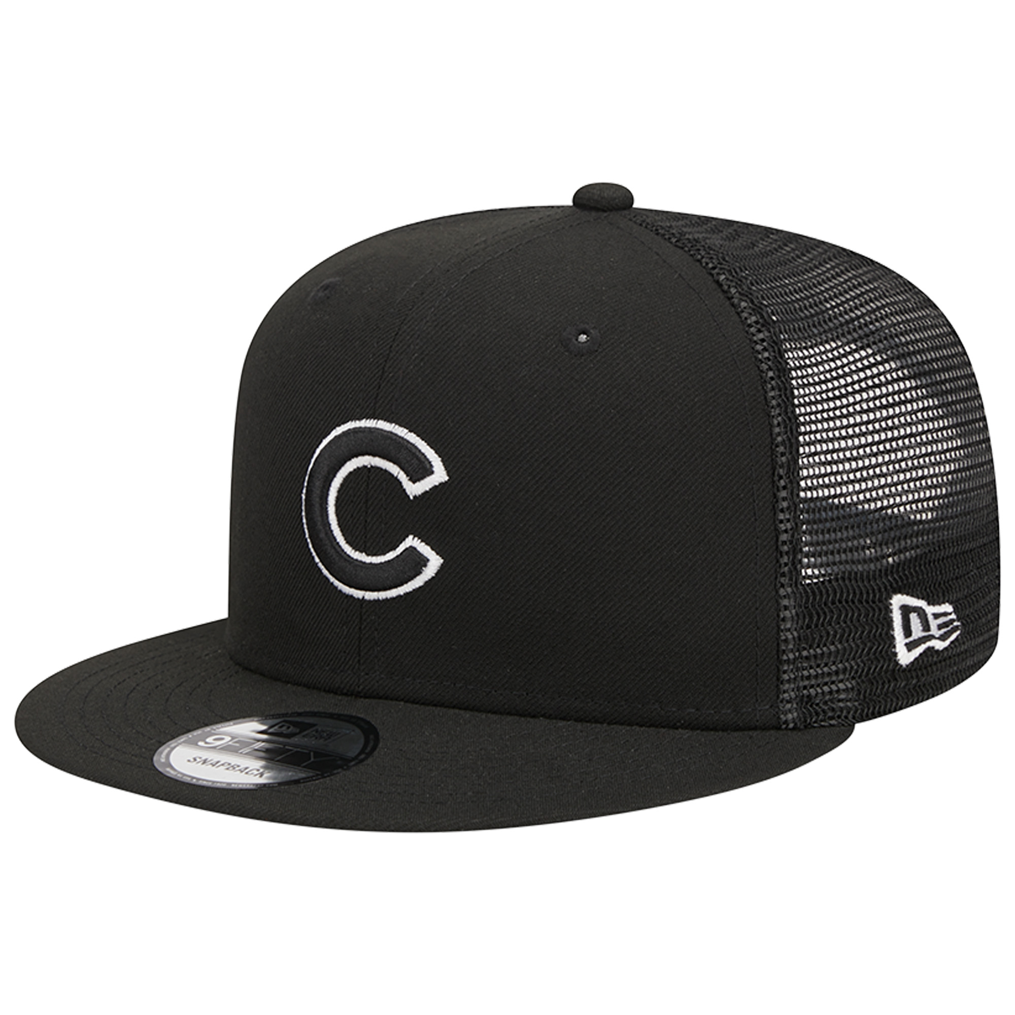 Men’s New Era Black Chicago Cubs Trucker 9FIFTY Snapback Hat