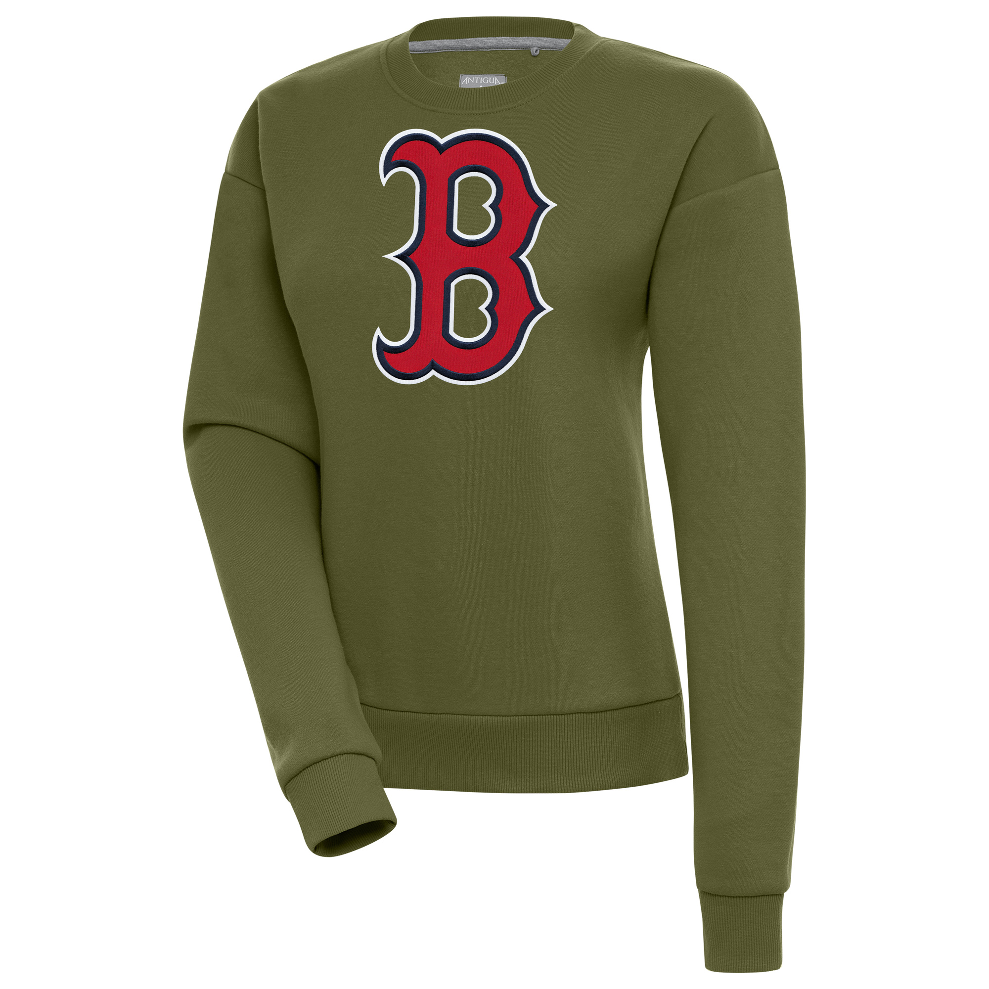 Women’s Antigua Olive Boston Red Sox Victory Pullover Sweatshirt