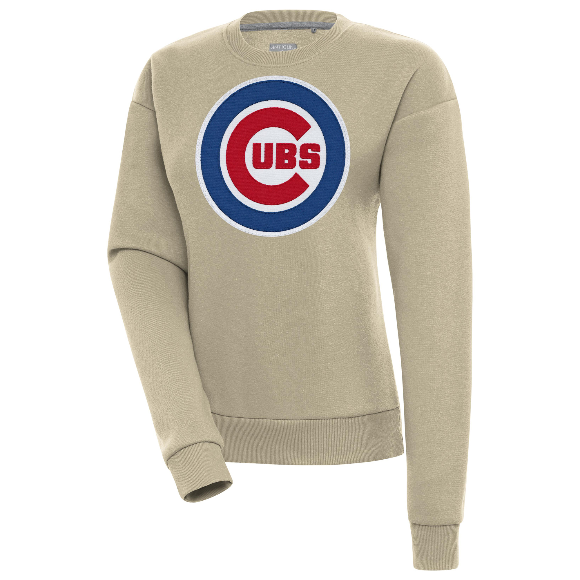 Women’s Antigua Khaki Chicago Cubs Victory Pullover Sweatshirt