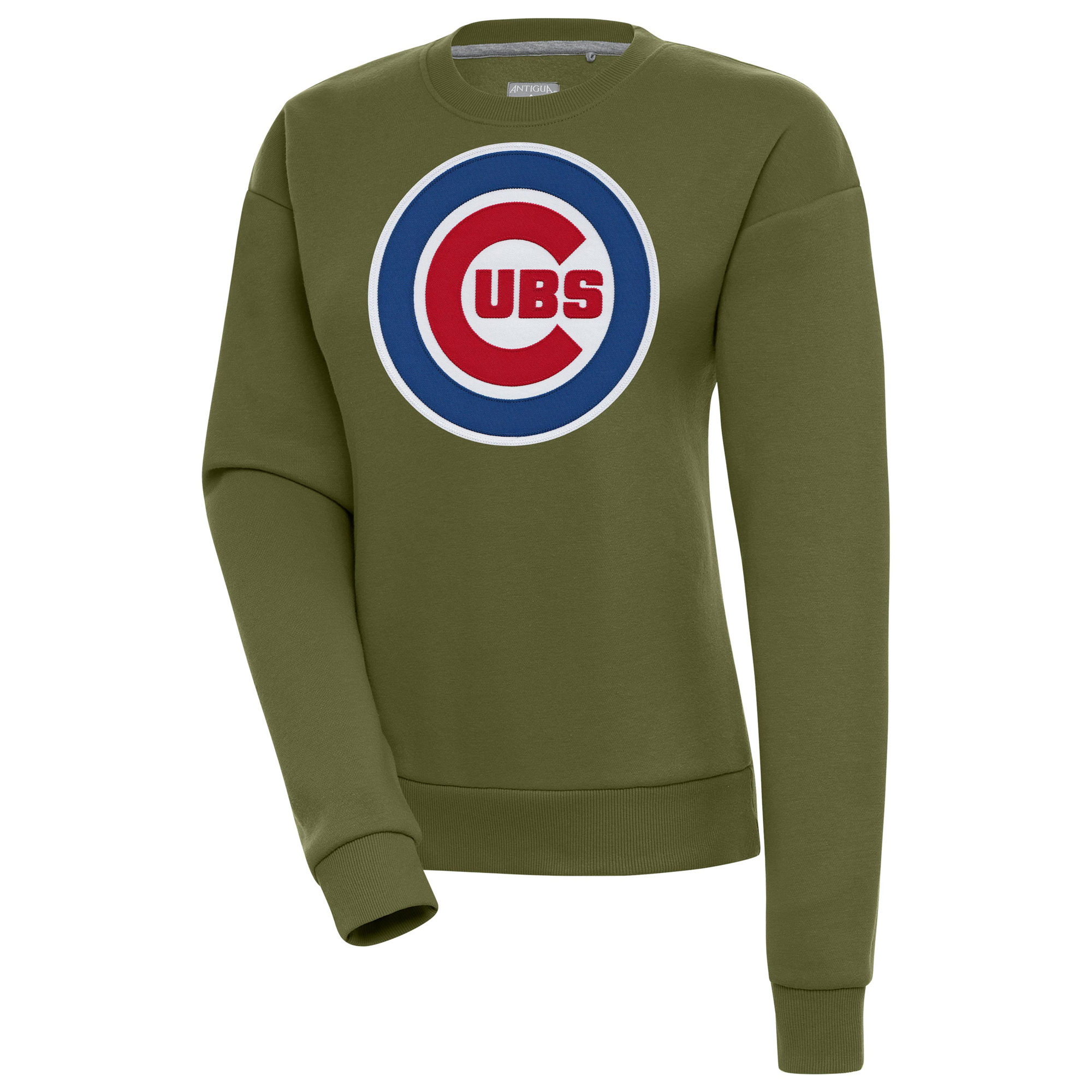 Women’s Antigua Olive Chicago Cubs Victory Pullover Sweatshirt