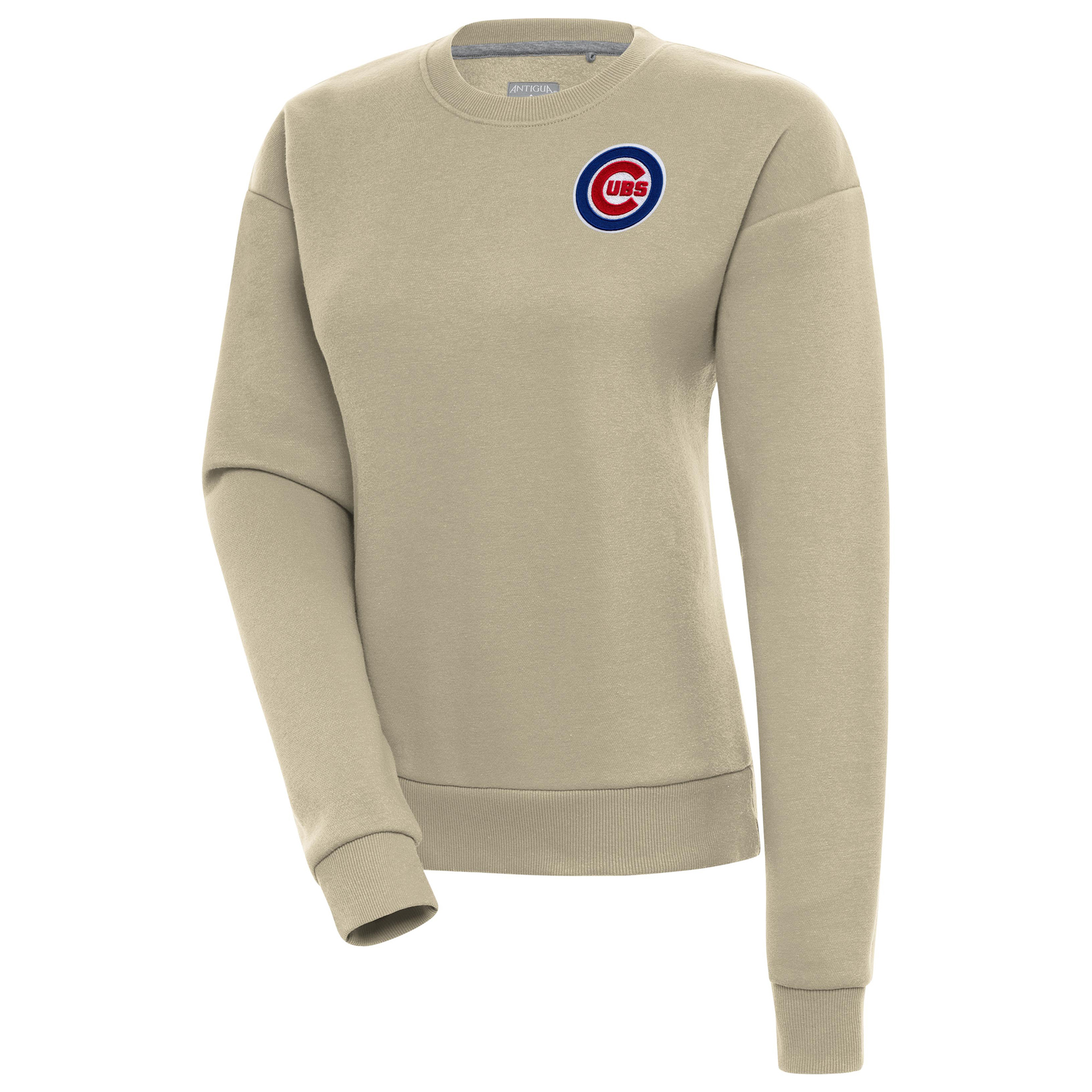 Women’s Antigua Khaki Chicago Cubs Victory Pullover Sweatshirt