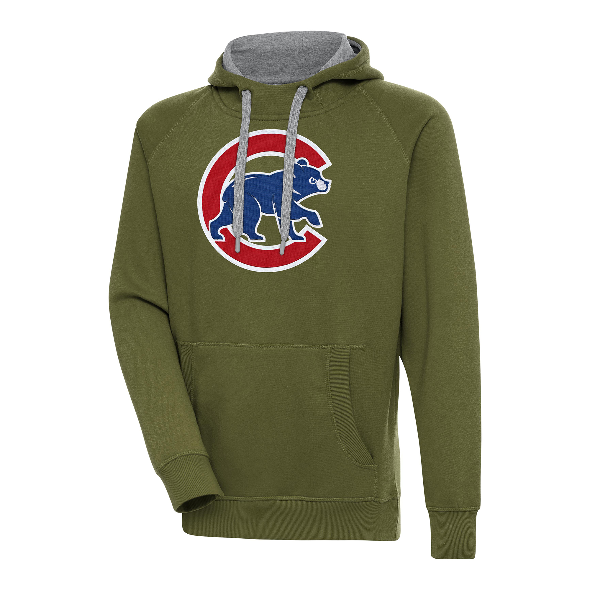 Men’s Antigua  Olive Chicago Cubs Victory Pullover Hoodie