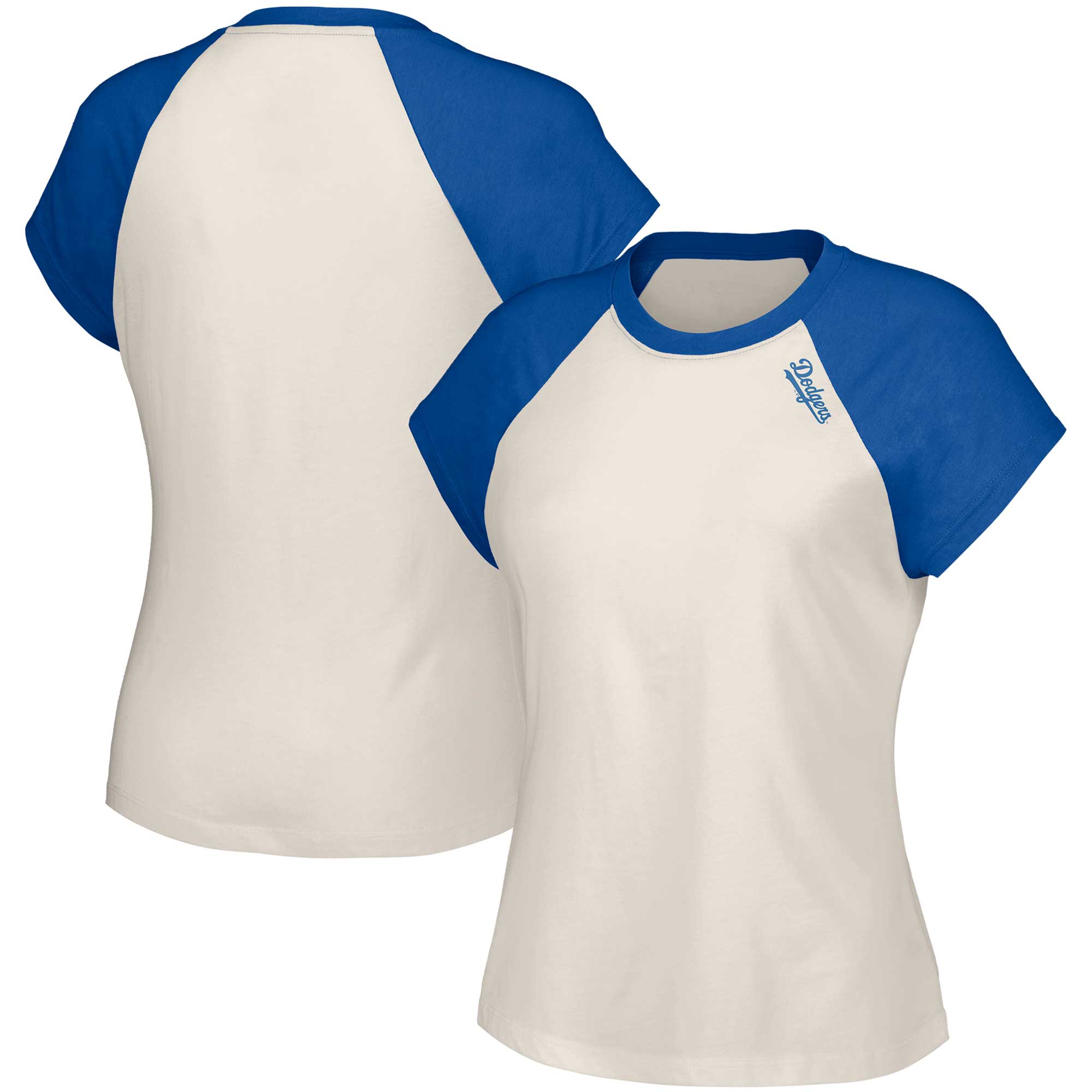 Women’s Lusso White Los Angeles Dodgers Nikki Raglan T-Shirt