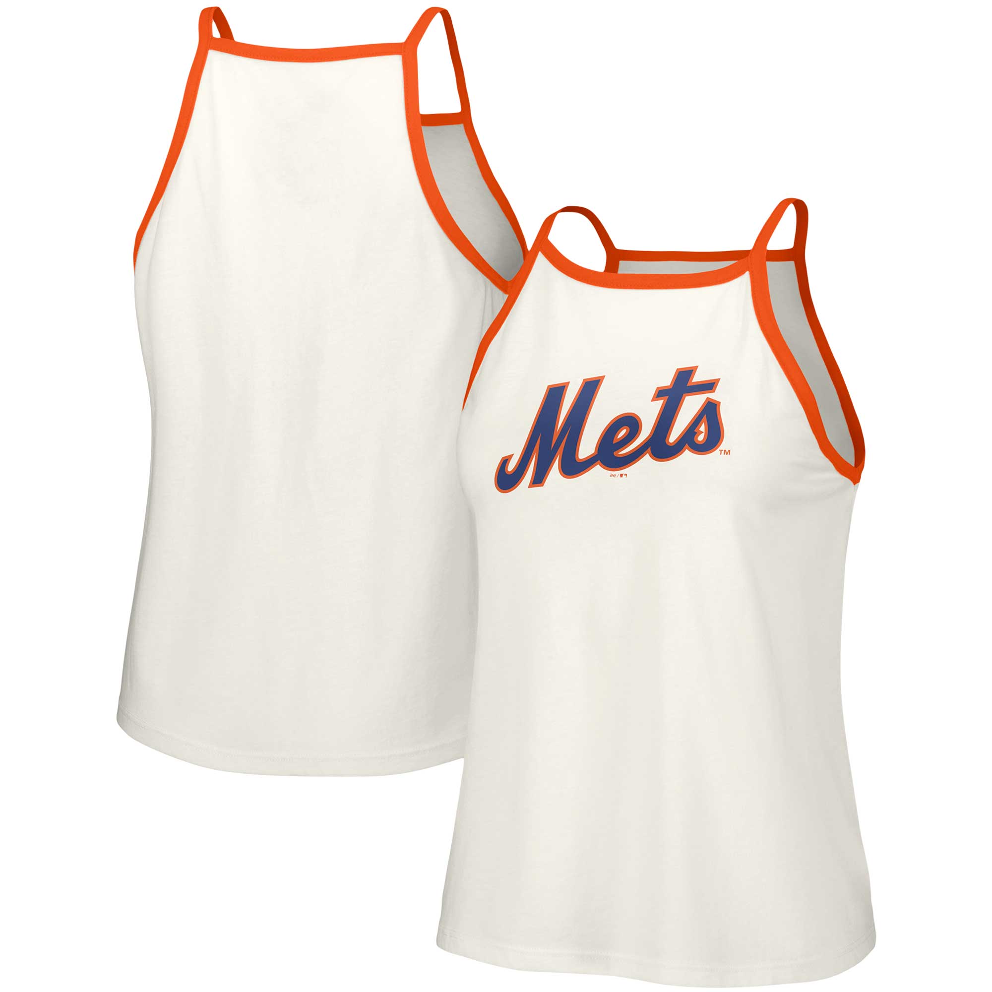 Women’s Lusso  White New York Mets Nadine Halter Tank Top