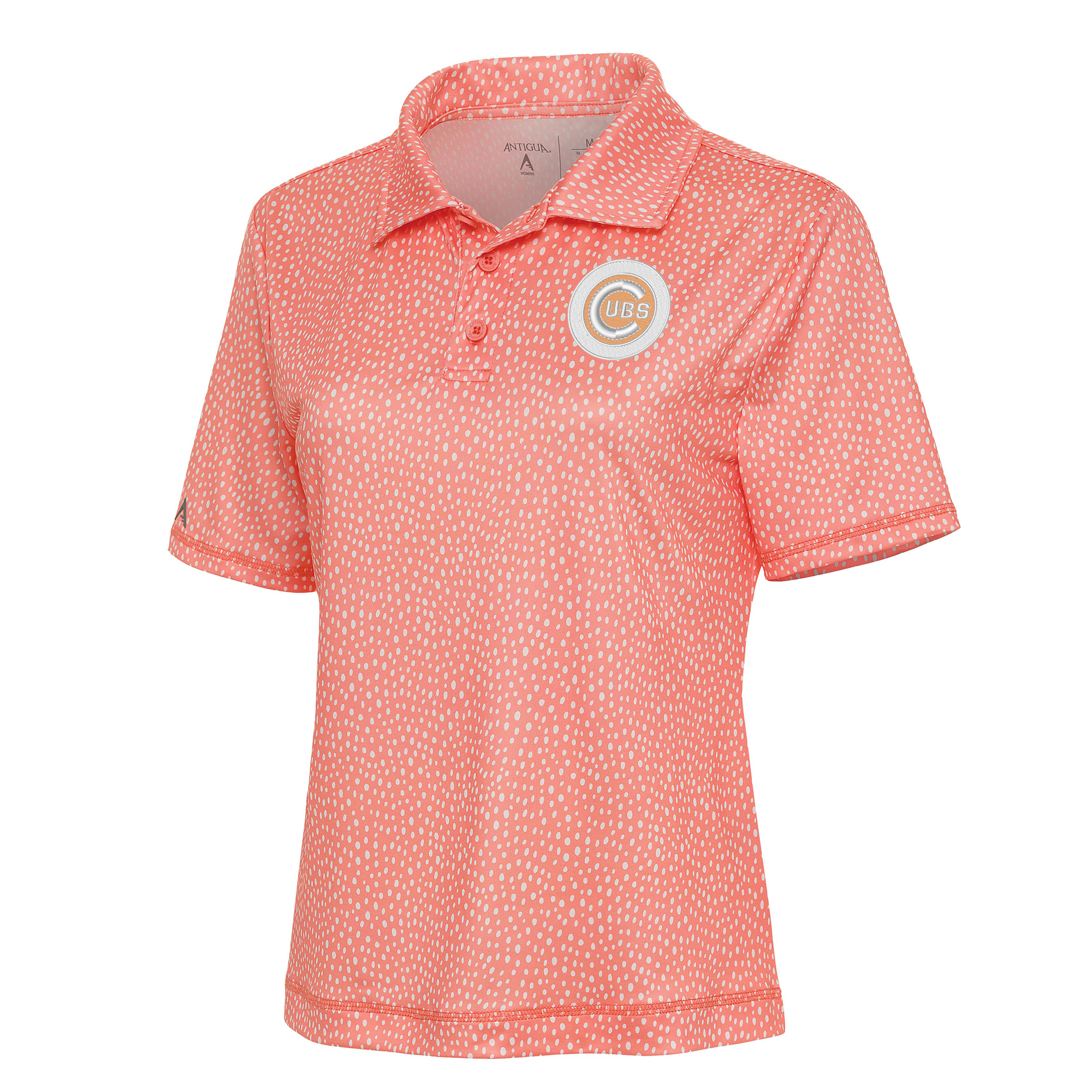 Women’s Antigua  Coral Chicago Cubs Tonal Feature Polo