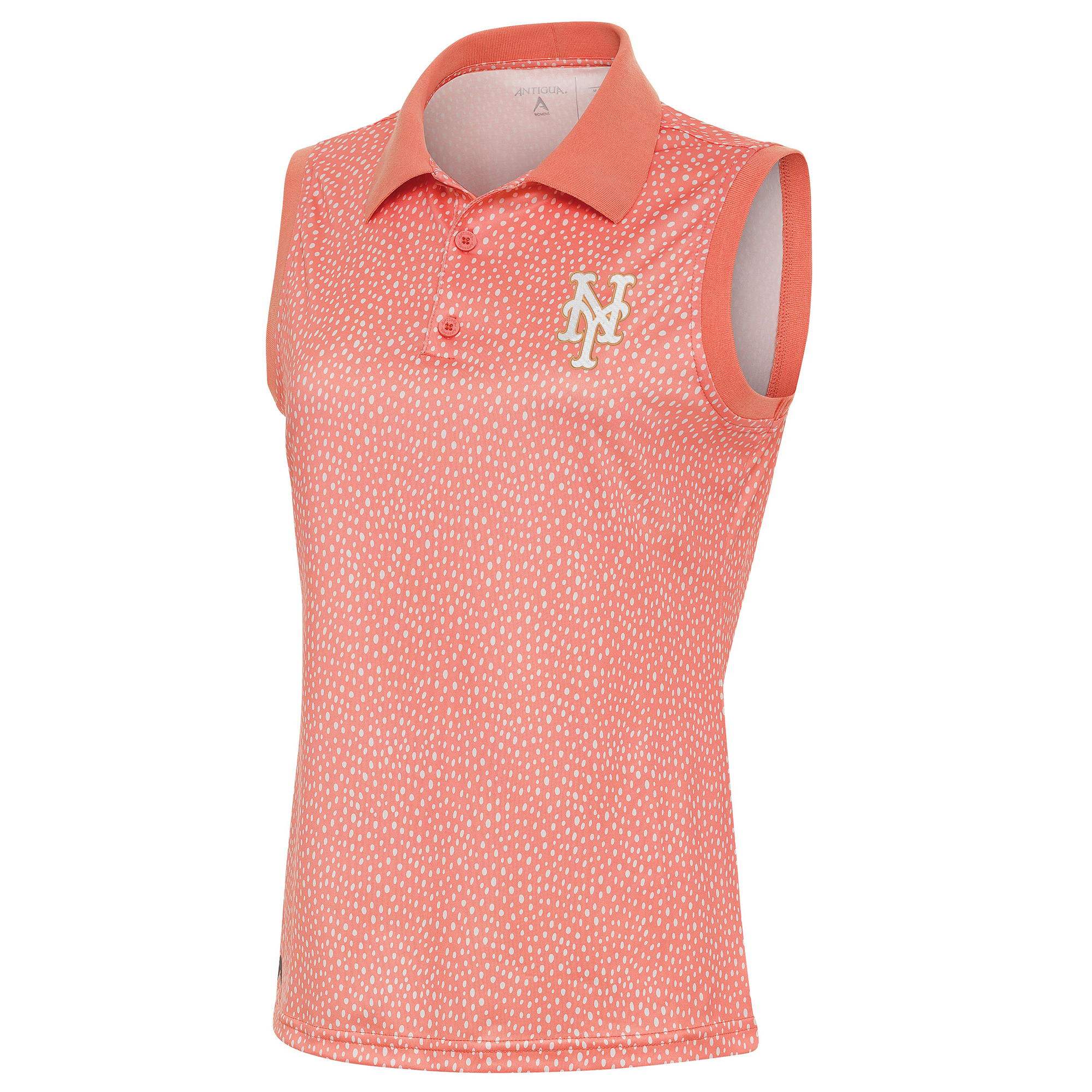 Women’s Antigua  Coral New York Mets Tonal Sleeveless Approach Polo
