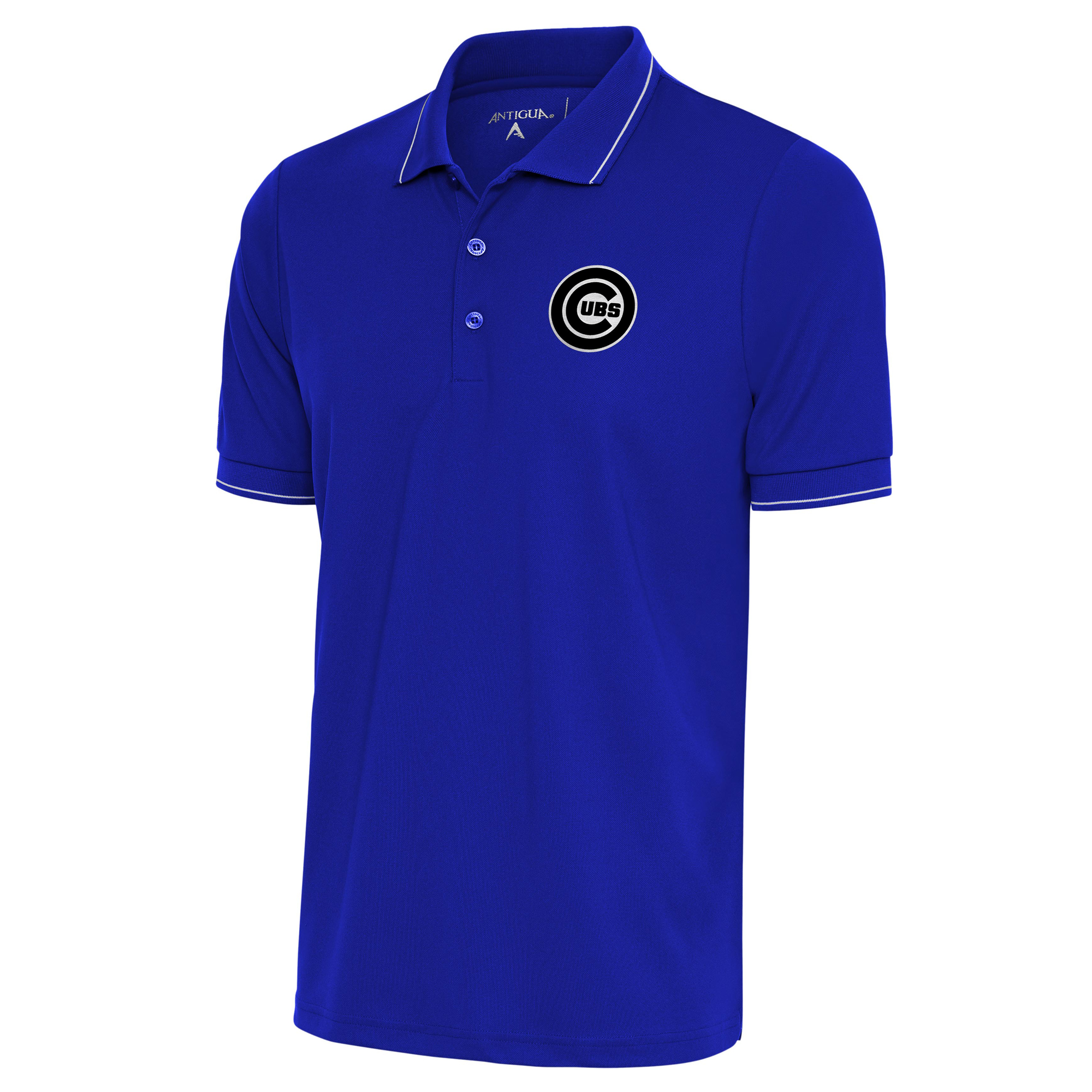 Men’s Antigua Royal Chicago Cubs Metallic Affluent Polo
