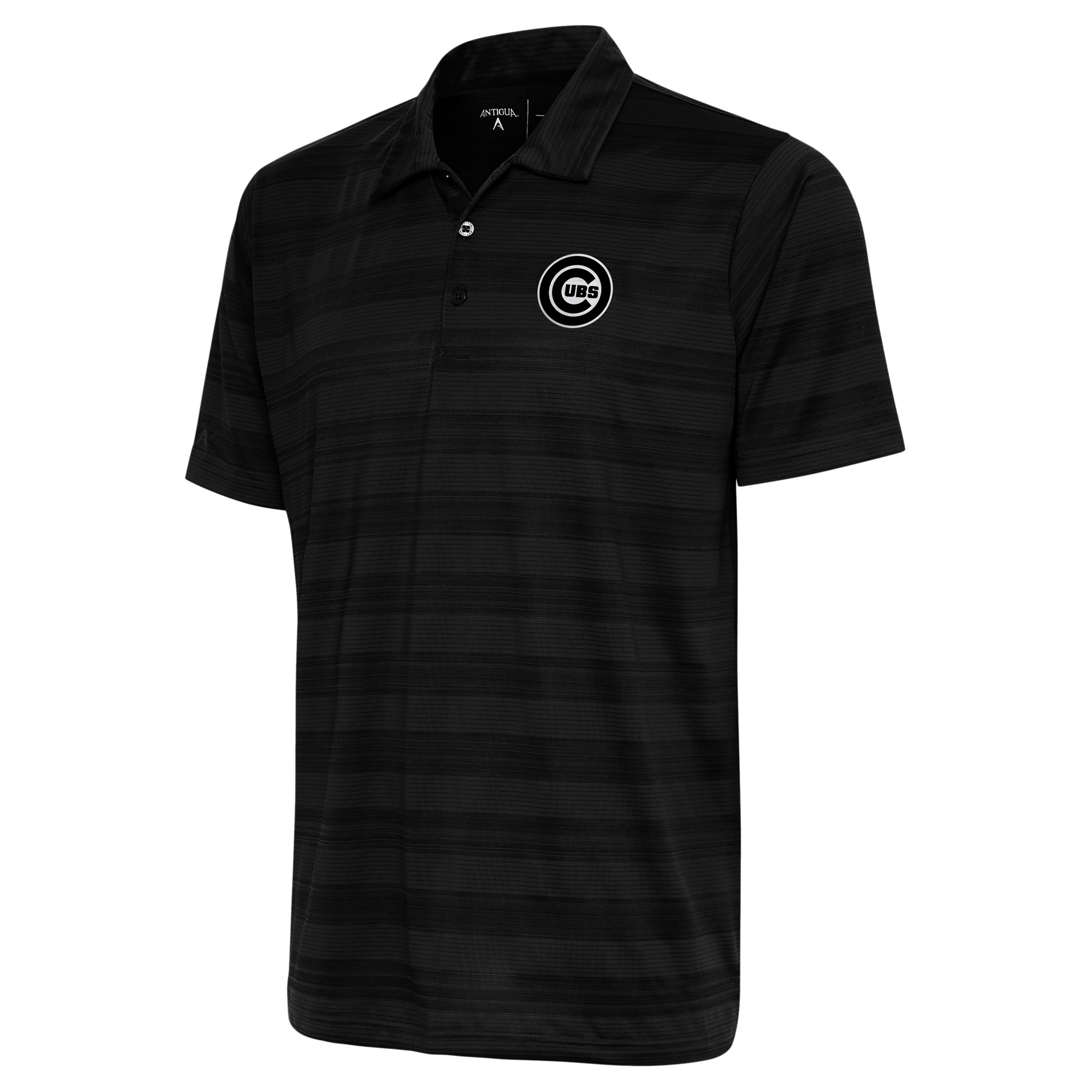 Men’s Antigua Black Chicago Cubs Metallic Compass Polo