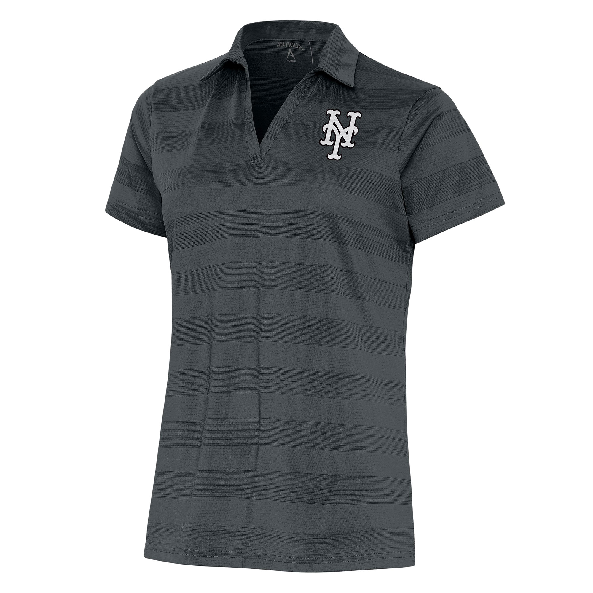 Women’s Antigua  Charcoal New York Mets Brushed Metallic Compass Polo