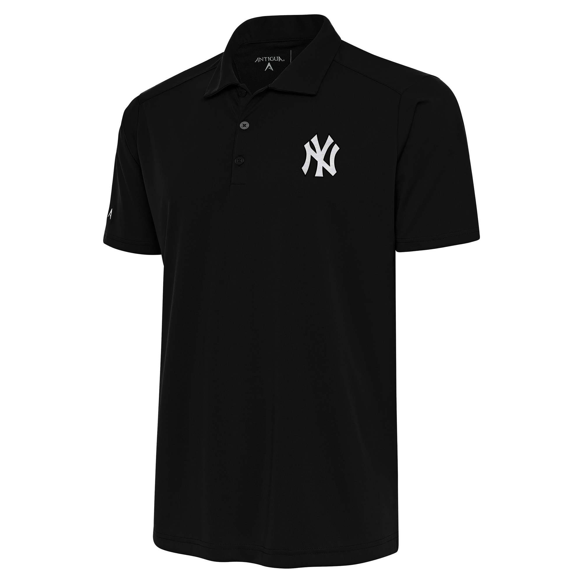 Men’s Antigua Black New York Yankees Metallic Tribute Polo