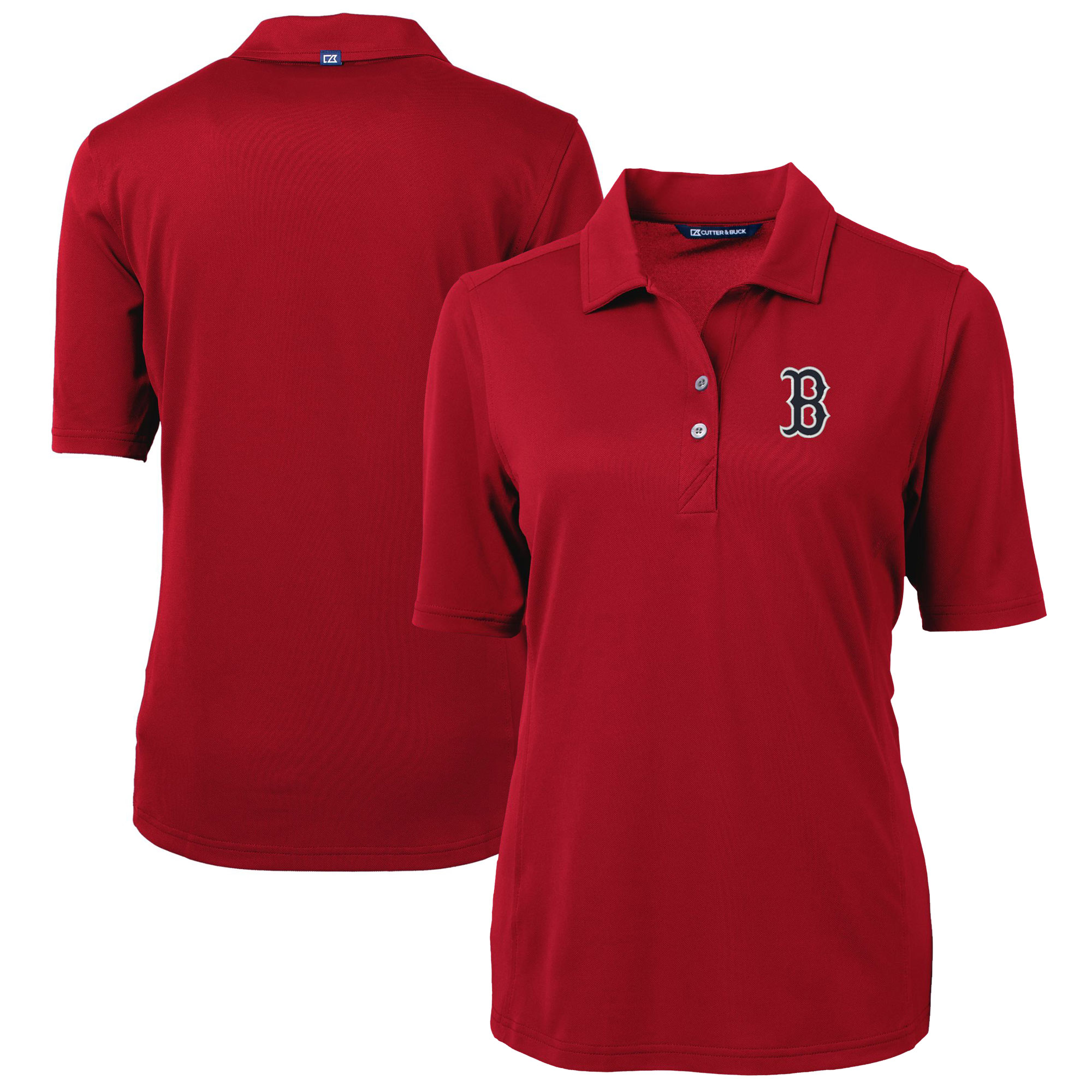 Women’s Cutter & Buck Red Boston Red Sox DryTec Virtue Eco Pique Recycled Polo