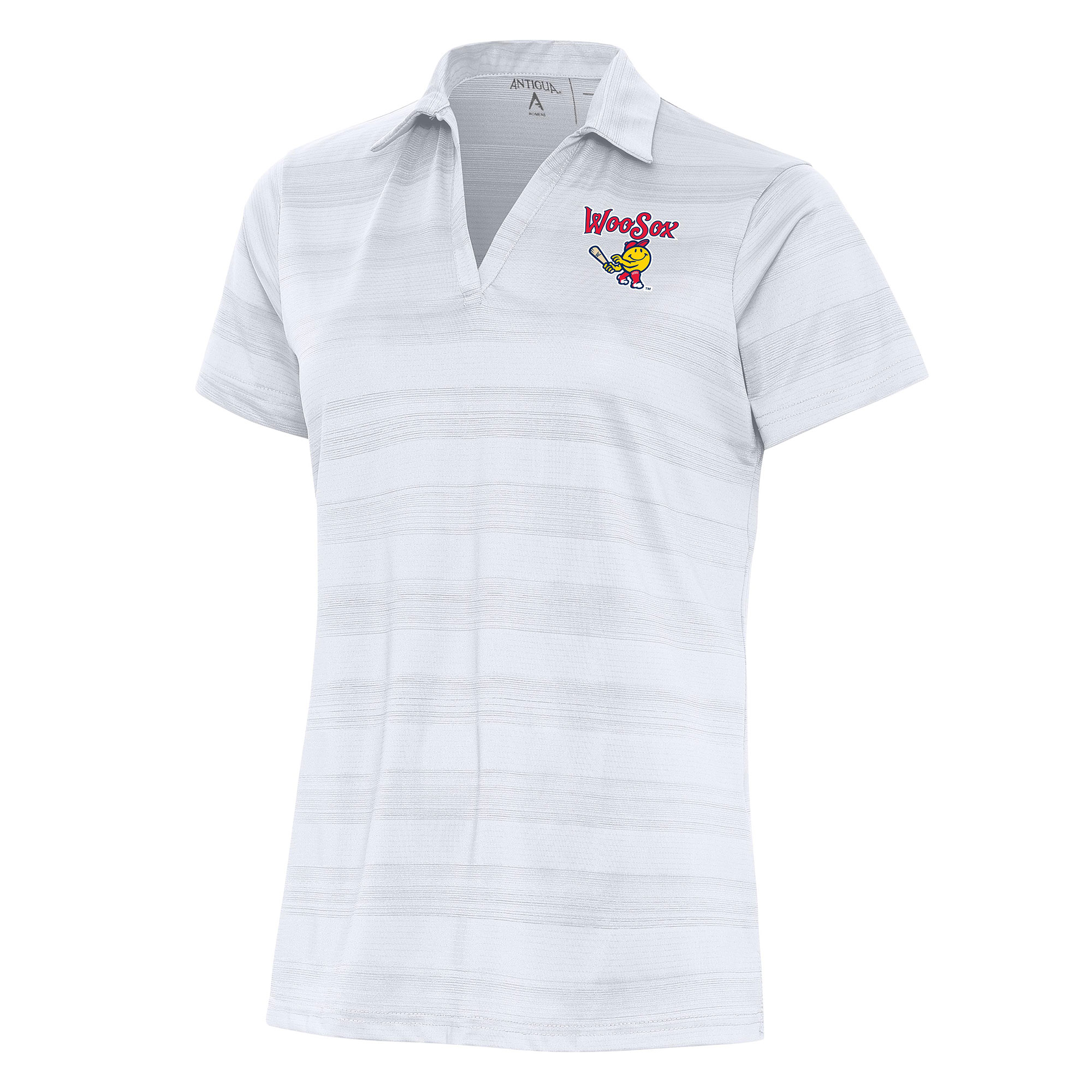 Women’s Antigua White Worcester Red Sox Compass Polo