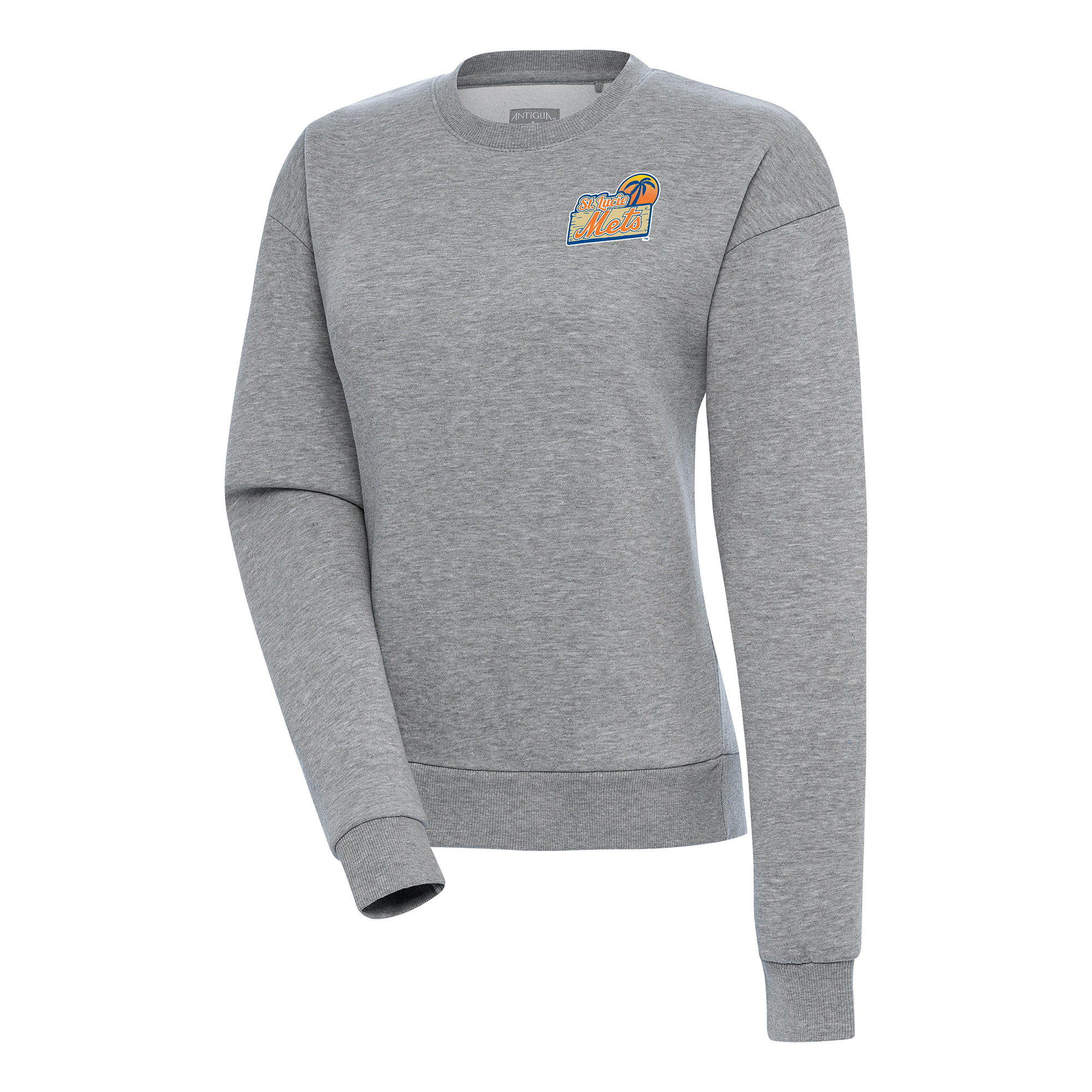Women’s Antigua  Heather Gray St. Lucie Mets Victory Pullover Sweatshirt